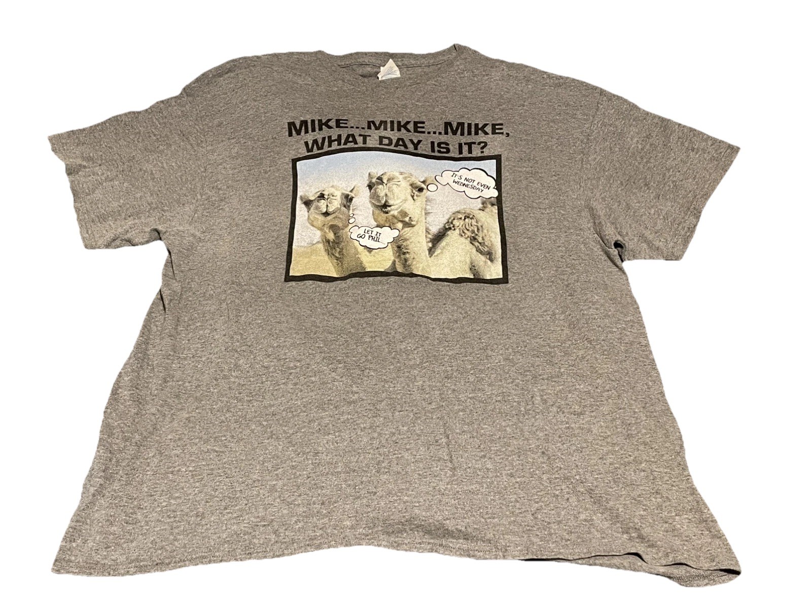 Mike Mike Guess What Day Is It Camel Funny Hump Day Retro Unisex Shirt Geico XL
