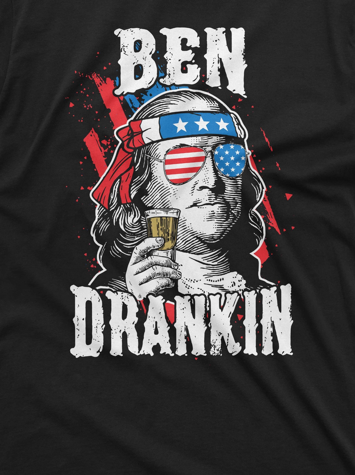 Funny Drinking Ben Drankin Tee shirt Benjamin Franklin USA 4th of July shirt