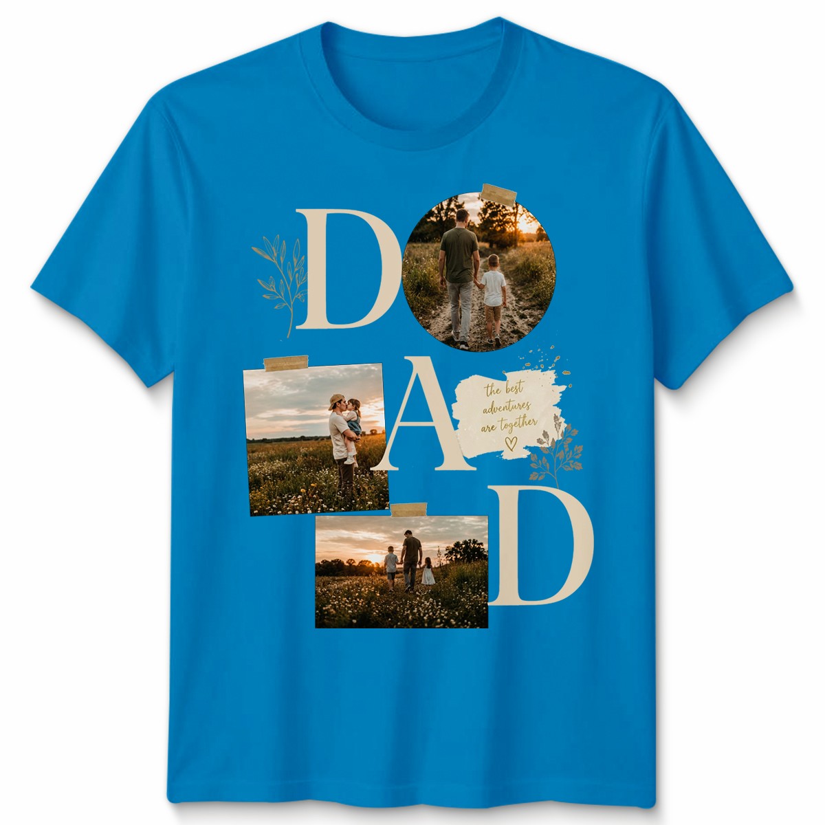 Personalised Mens T Shirt Custom Add Your Photo Text Front Back Print Tee