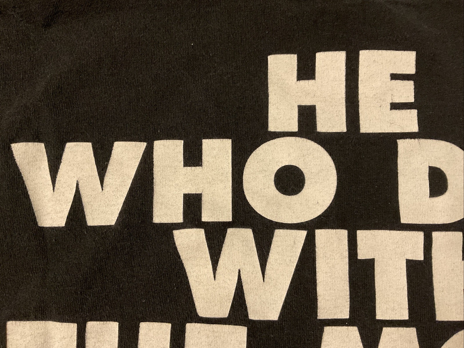 Vintage 90s NO FEAR Black Single Stitch T Shirt He Who Dies Mens XL USA Made
