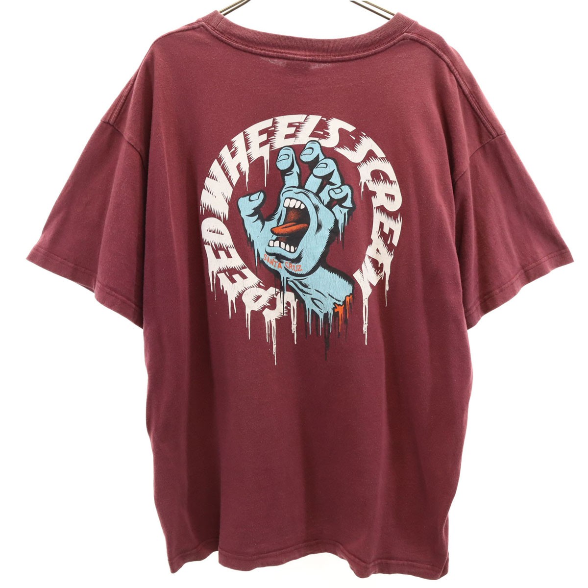 Used SANTA CRUZ Back logo Short sleeve T-shirt XL wine-red Men’s