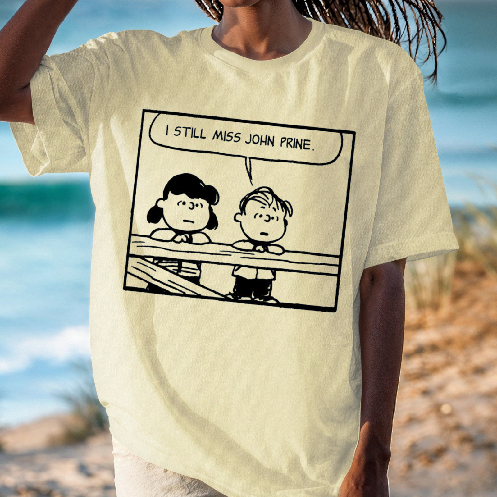 I Still Miss John Prine T-Shirt | Peanuts Style Comic Tee, Music Lover Shirt