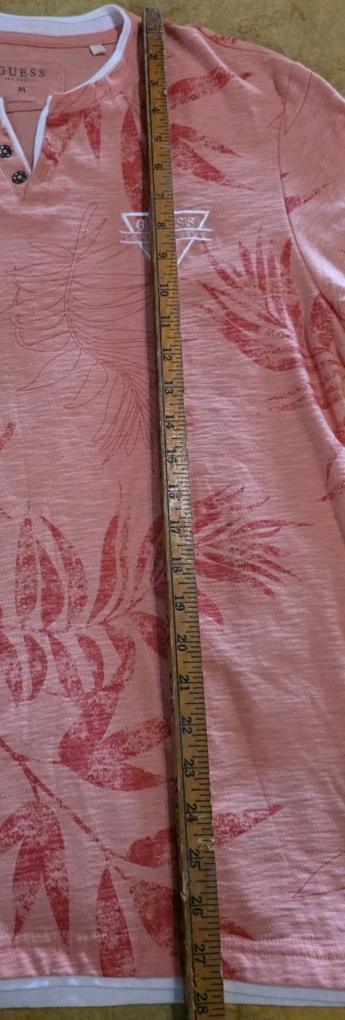 Shirt Men’s Guess Anthony Slit Medium Peach Coral