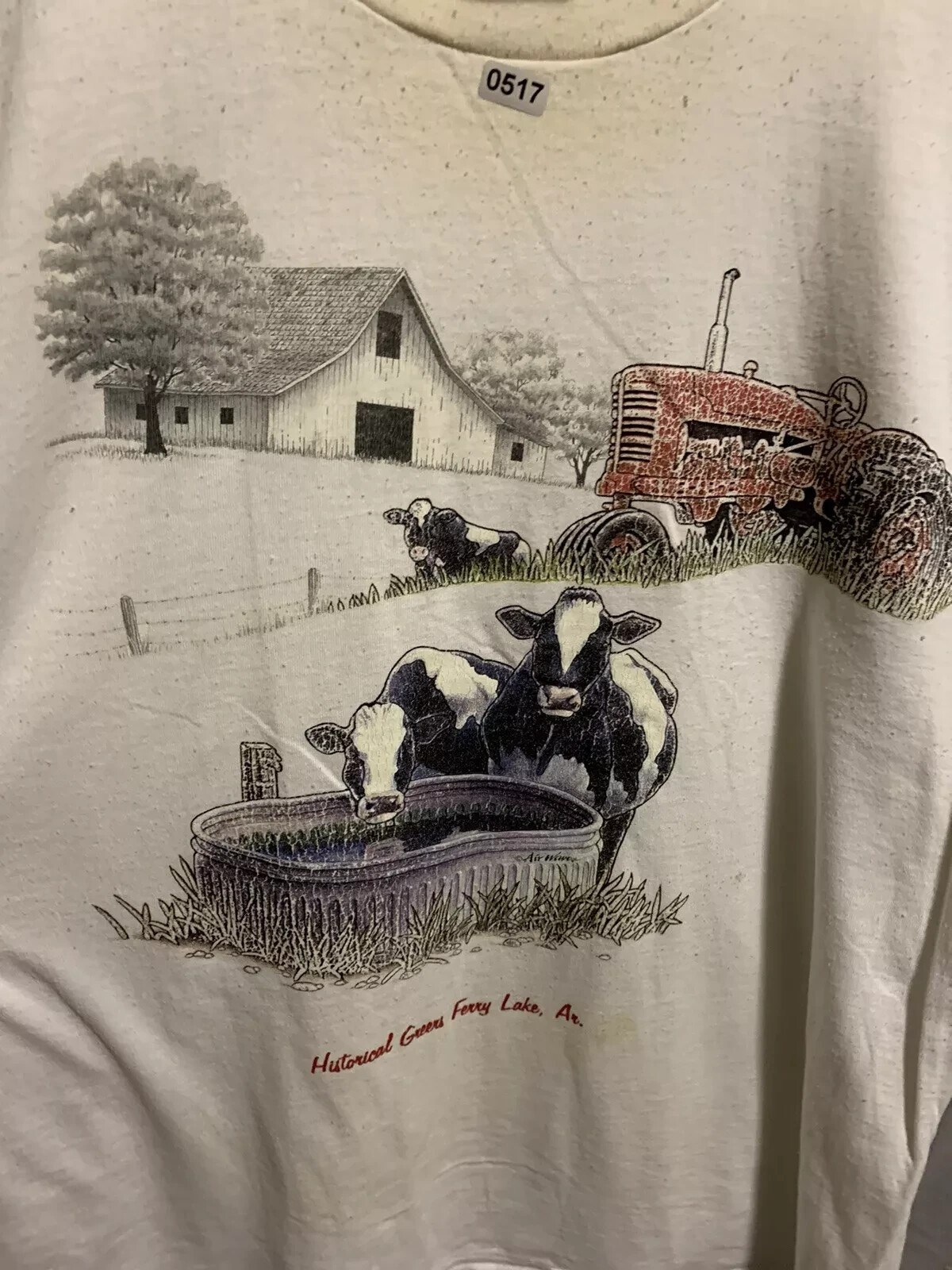 Vintage Farmer Shirt Adult Large White Long Sleeve Men’s Pullover Graphic 90’s