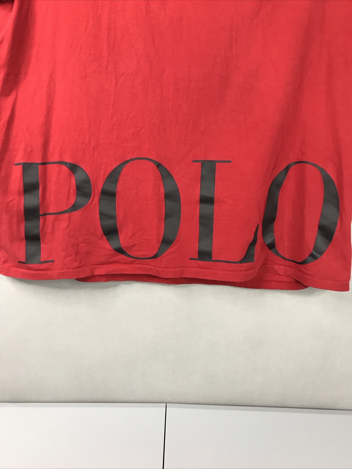 Polo Mens Graphic T-Shirt Red Big Logo Sz XXL Casual Pullover W/Stains See Pics