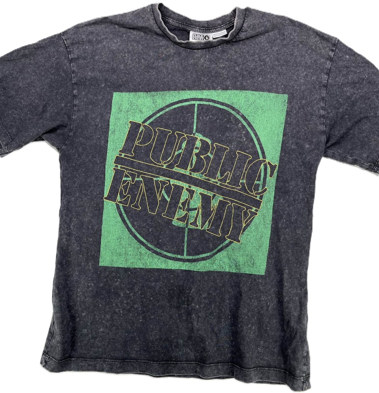 Public Enemy 2021 Official Hip Hop Band T-Shirt Crosshairs Logo Gray Size 2XS
