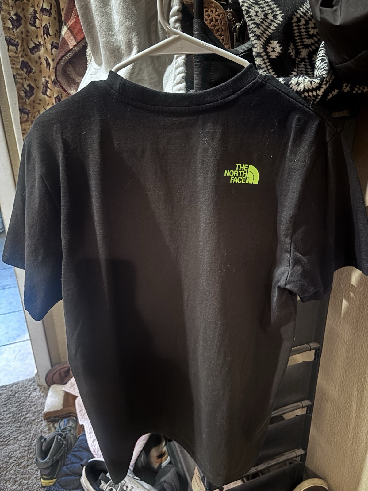 The North Face Men’s Black Graphic Logo Crew Neck Knit T-Shirt Recycled Size M