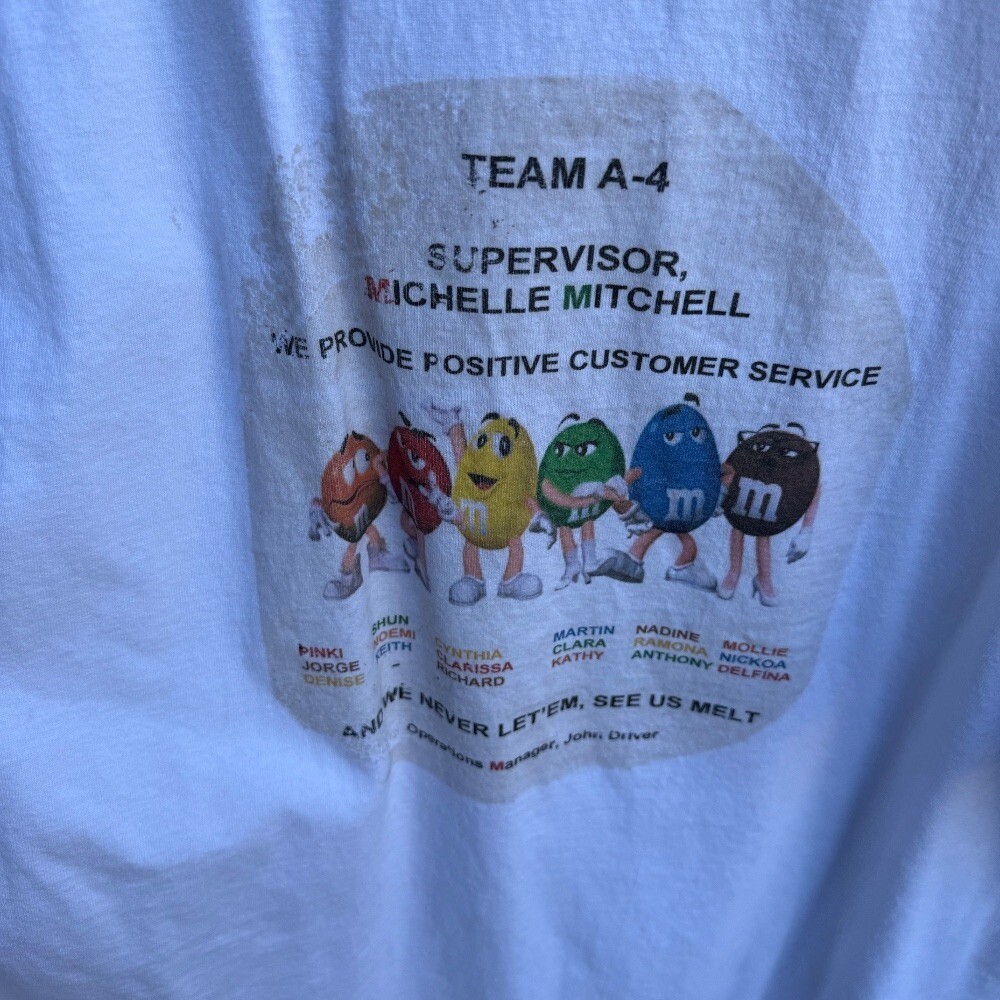 Vintage Pro Athletic M&M’s Graphic White Tee Size 3X