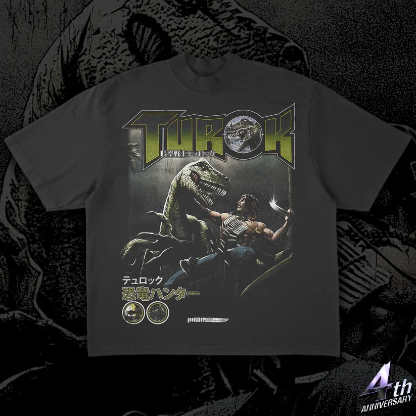 Arcade Anime Turok “Dinosaur Hunter” Retro Gaming Graphic Premium T-Shirt
