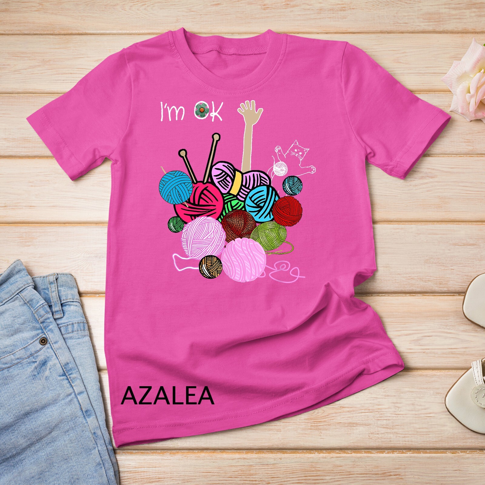 I’m Ok Crochet And Knitting Funny Crocheting T-Shirt Unisex T-shirt