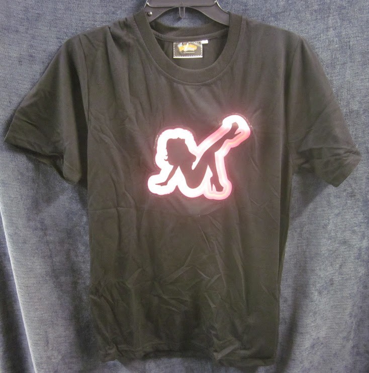 Sexy Girl LED Panel Light Up T Shirt Sound Activated DJ Party Rave Size S