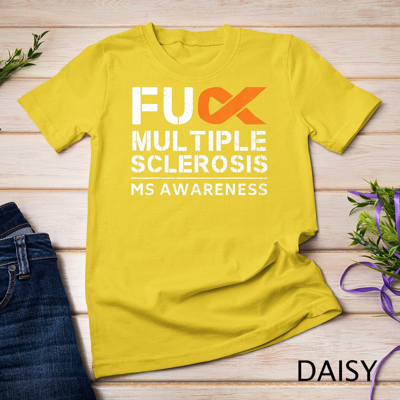 Multiple Sclerosis MS Awareness Support Ribbon Unisex T-shirt