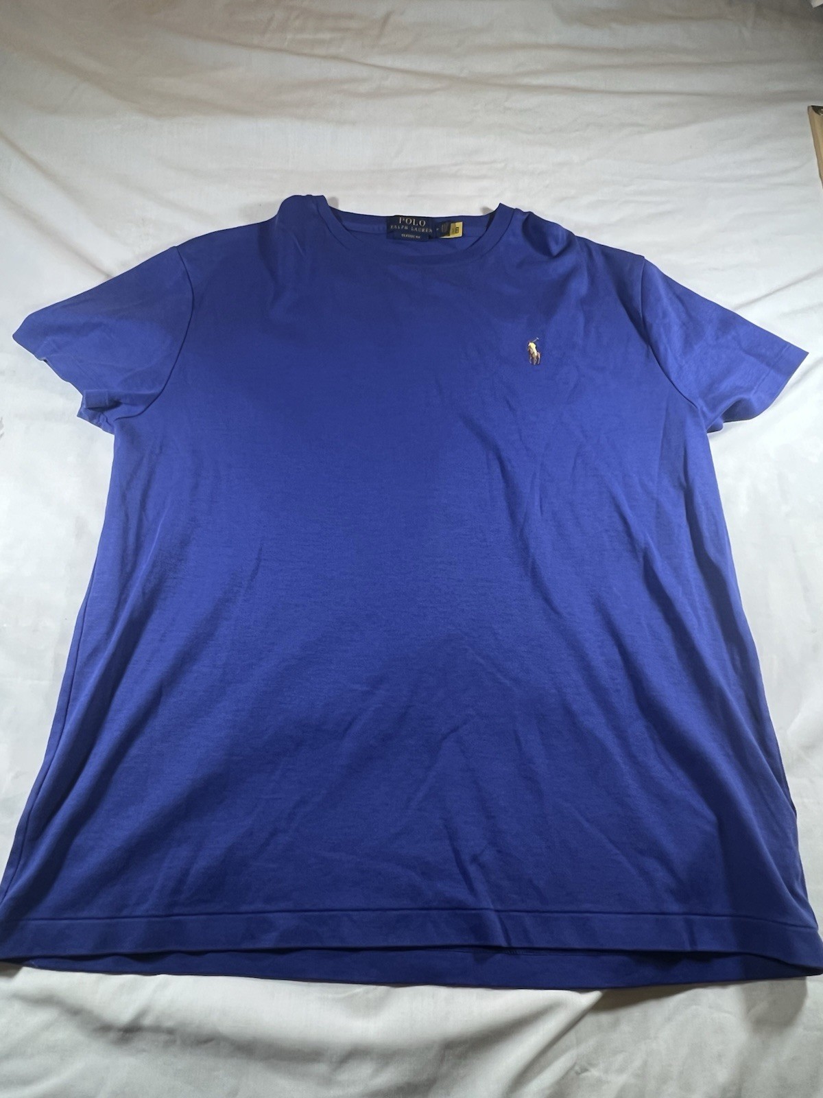 Polo Ralph Lauren Mens M Blue Cotton Short Sleeve Shirt Logo