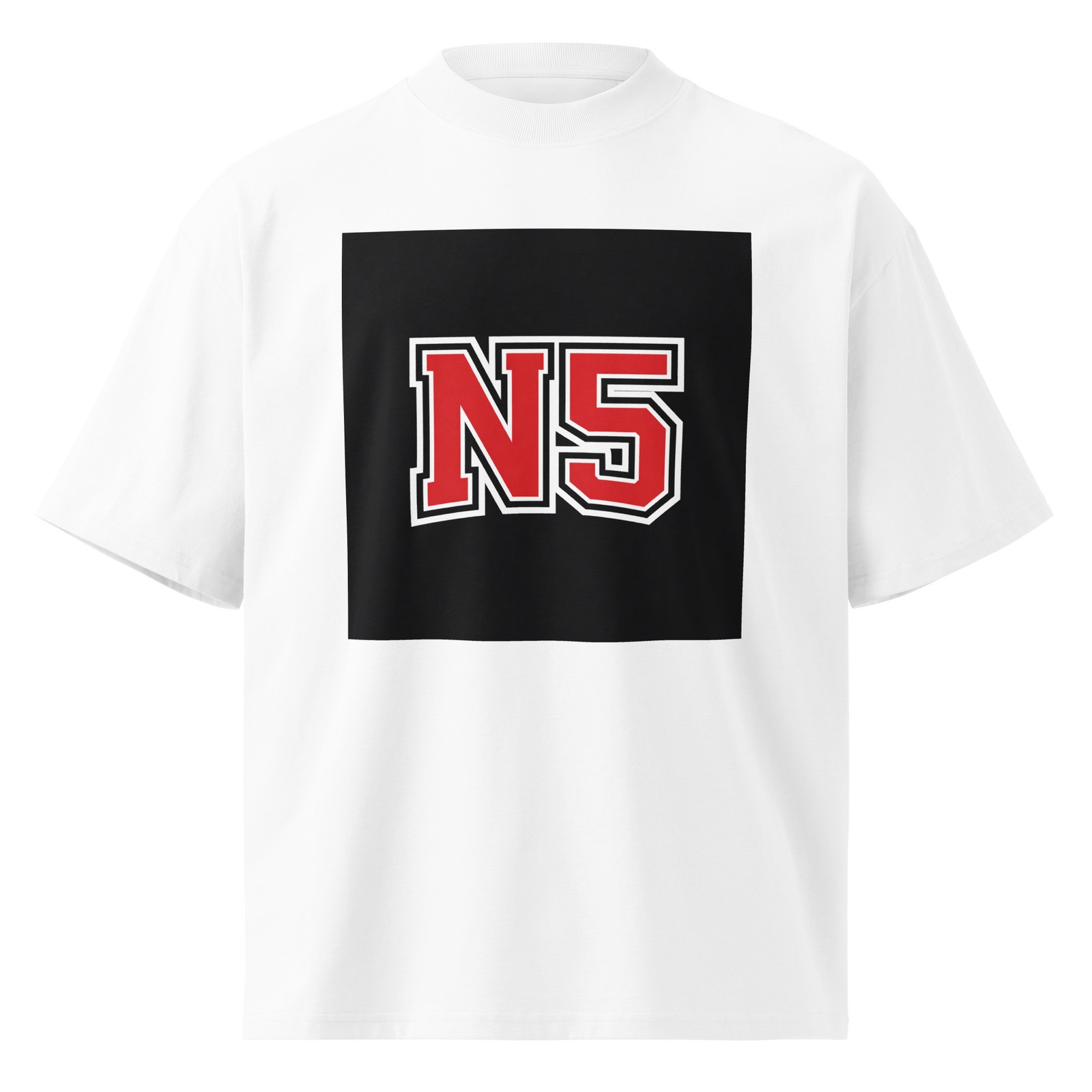 Unisex organic oversized high neck t-shirt