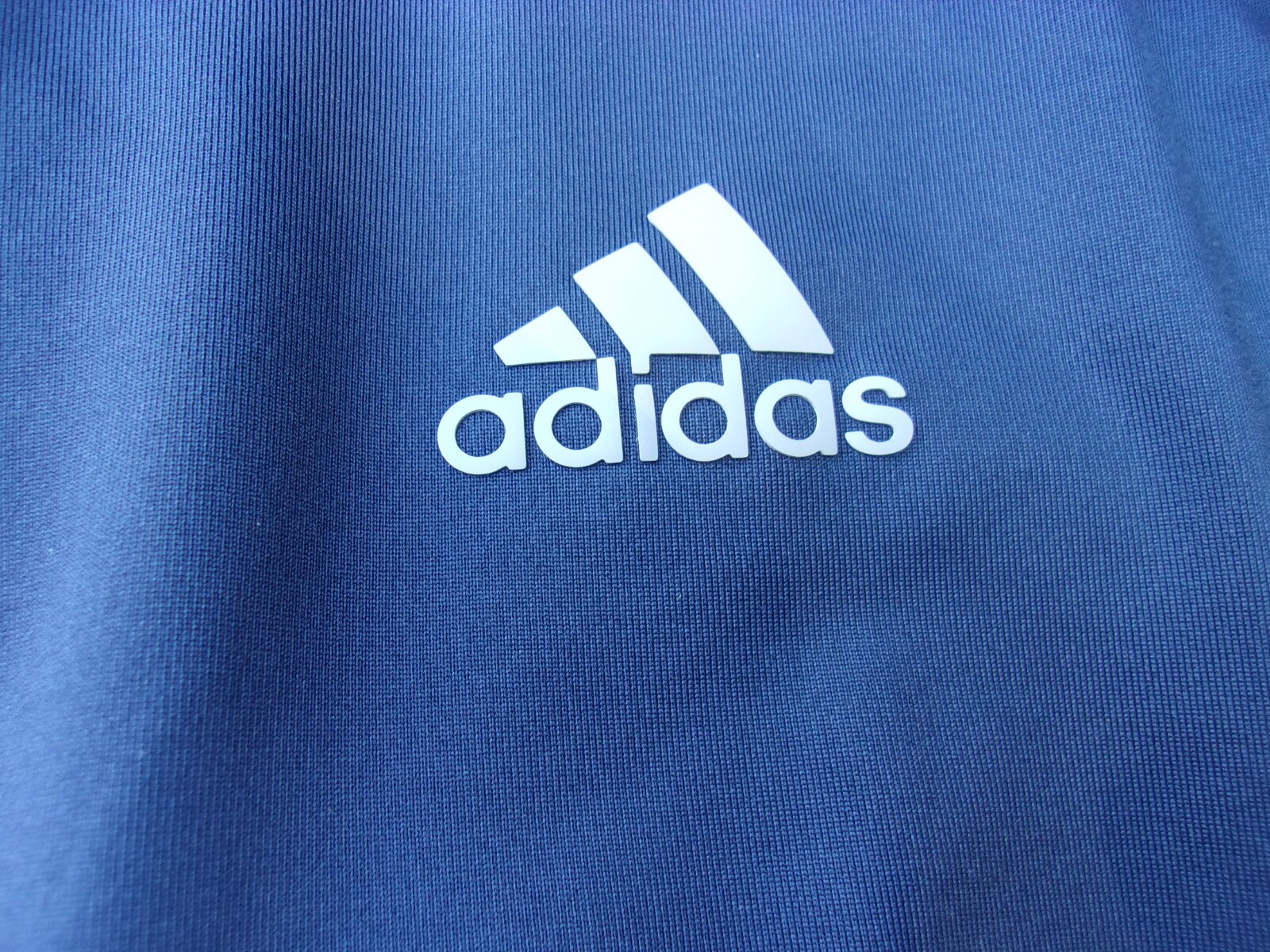 NWT Adidas polo, men’s L, navy blue, polyester, pointed collar, $65