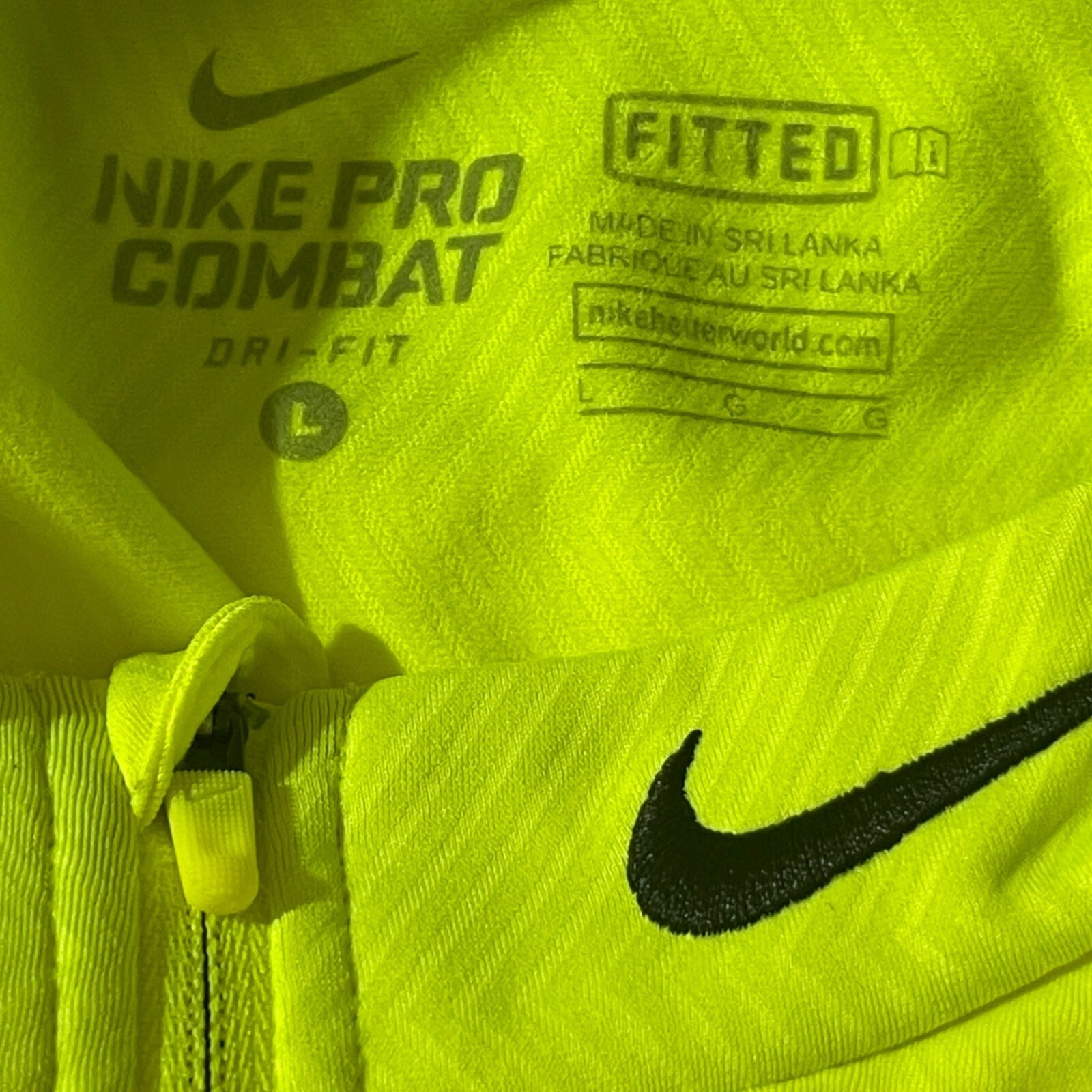 NWT Nike Pro Combat Dri-Fit Old Dominion Monarchs Chartreuse 1/4 Zip Pullover L