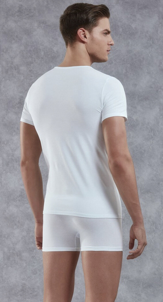 Doreanse Men’s V-Neck ￼T Shirt Underwear WHITE NEW Size L