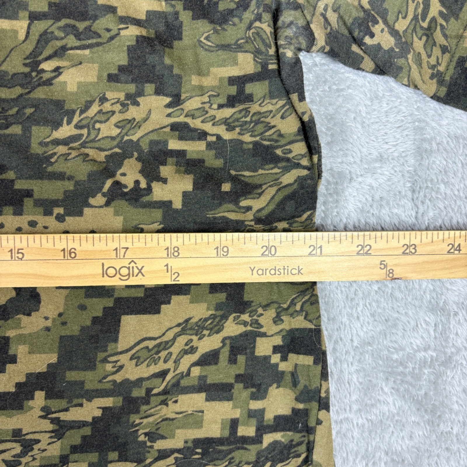 Under Armour Shirt Men Large Freedom Digital Camo Tiger Stripe Green USA Logo