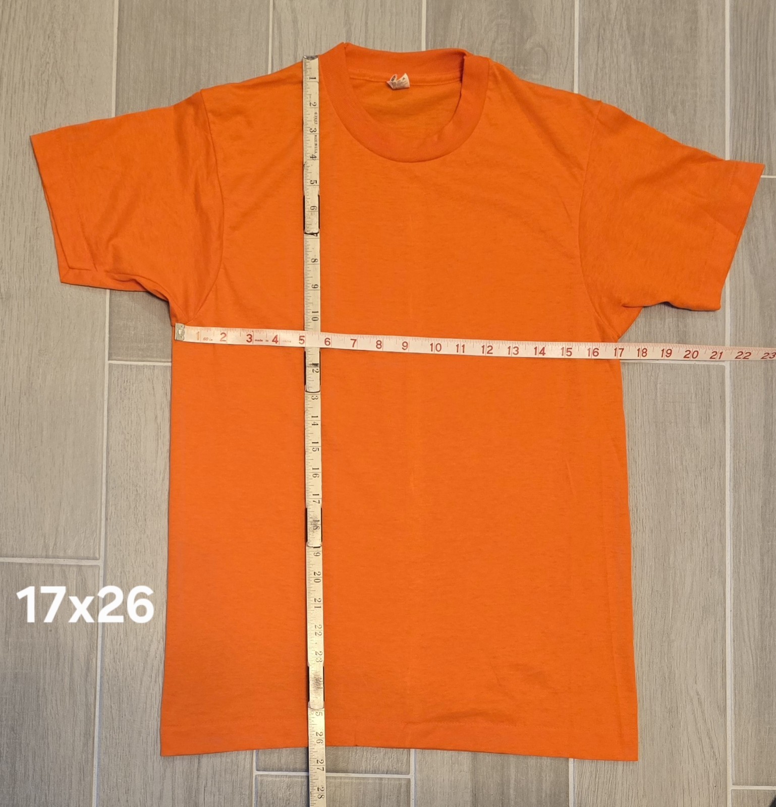 Vintage Screen Stars Blank Orange Shirt Size Medium 80’s Single Stitch USA