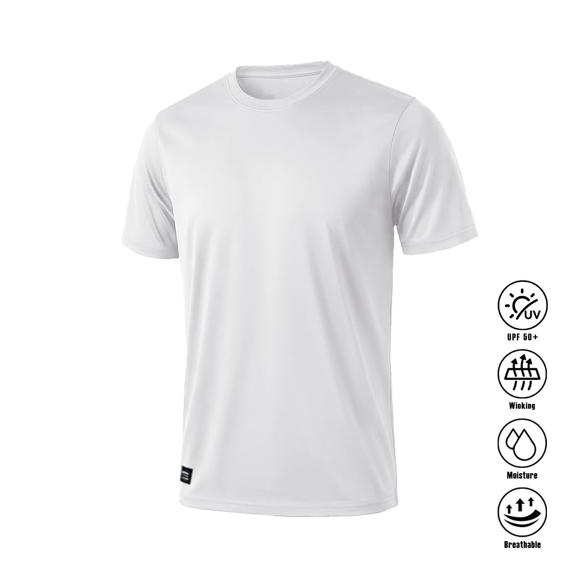 Quick Dry Athletic T-Shirt UPF50+ Moisture Wicking Crew Neck Short Sleeve