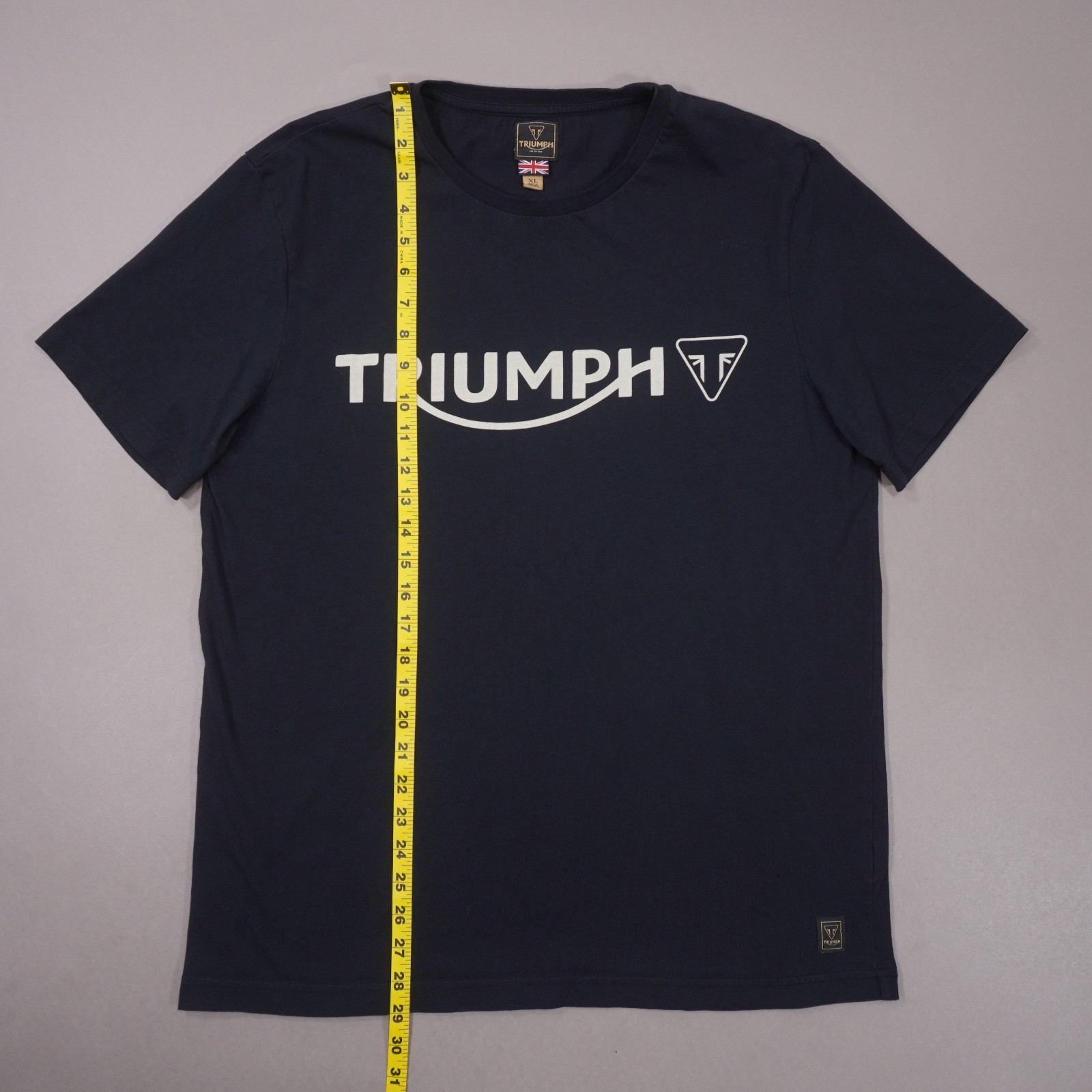 Triumph Motorcycles Official Merch Logo T Shirt Mens XL Black Cotton / Flaw