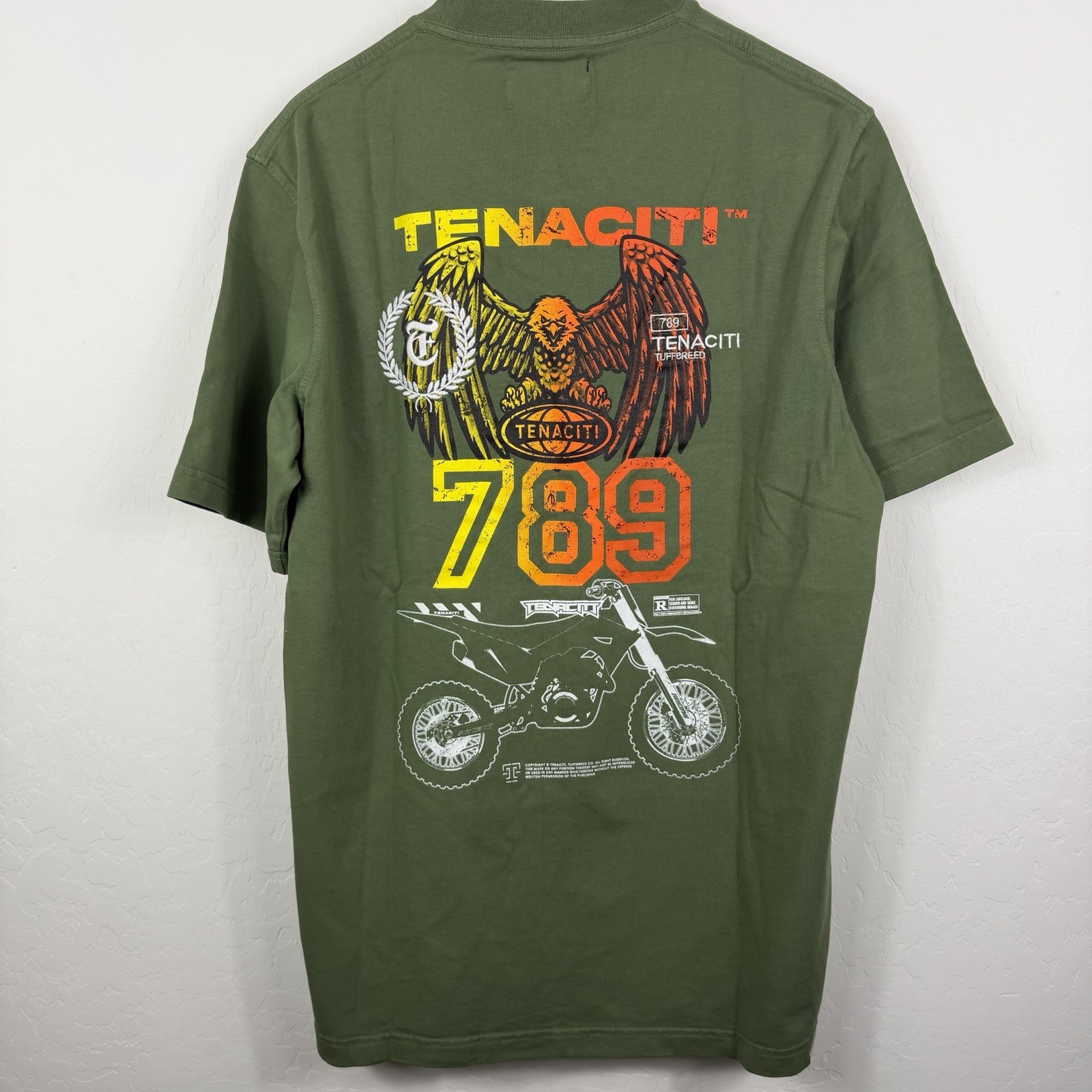 Tenaciti Men’s Green Biker Streetwear Shirt NWT Size Medium