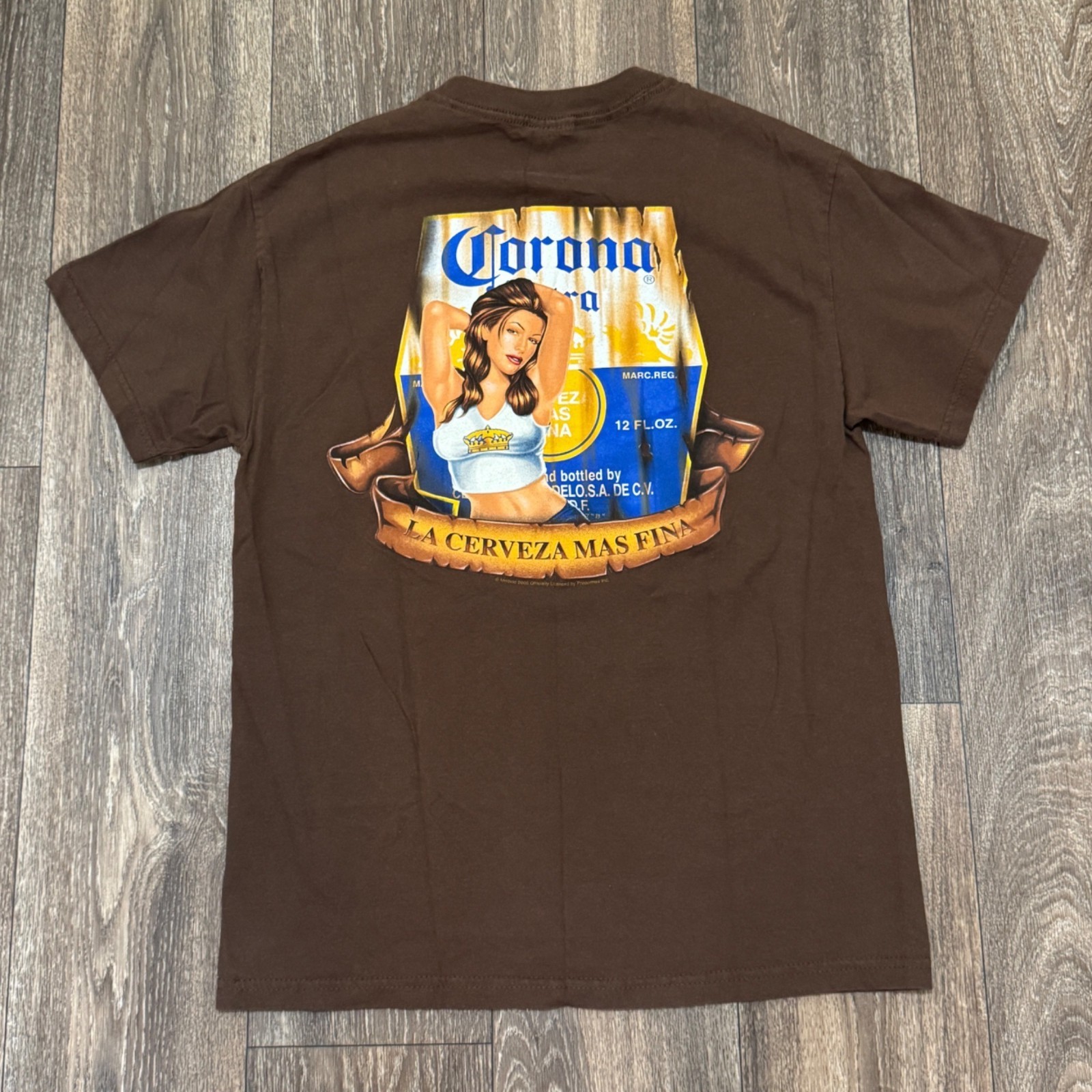 Vintage Corona Extra Beer Shirt Men’s M Brown Bikini Girl La Cerveza Mas Fina