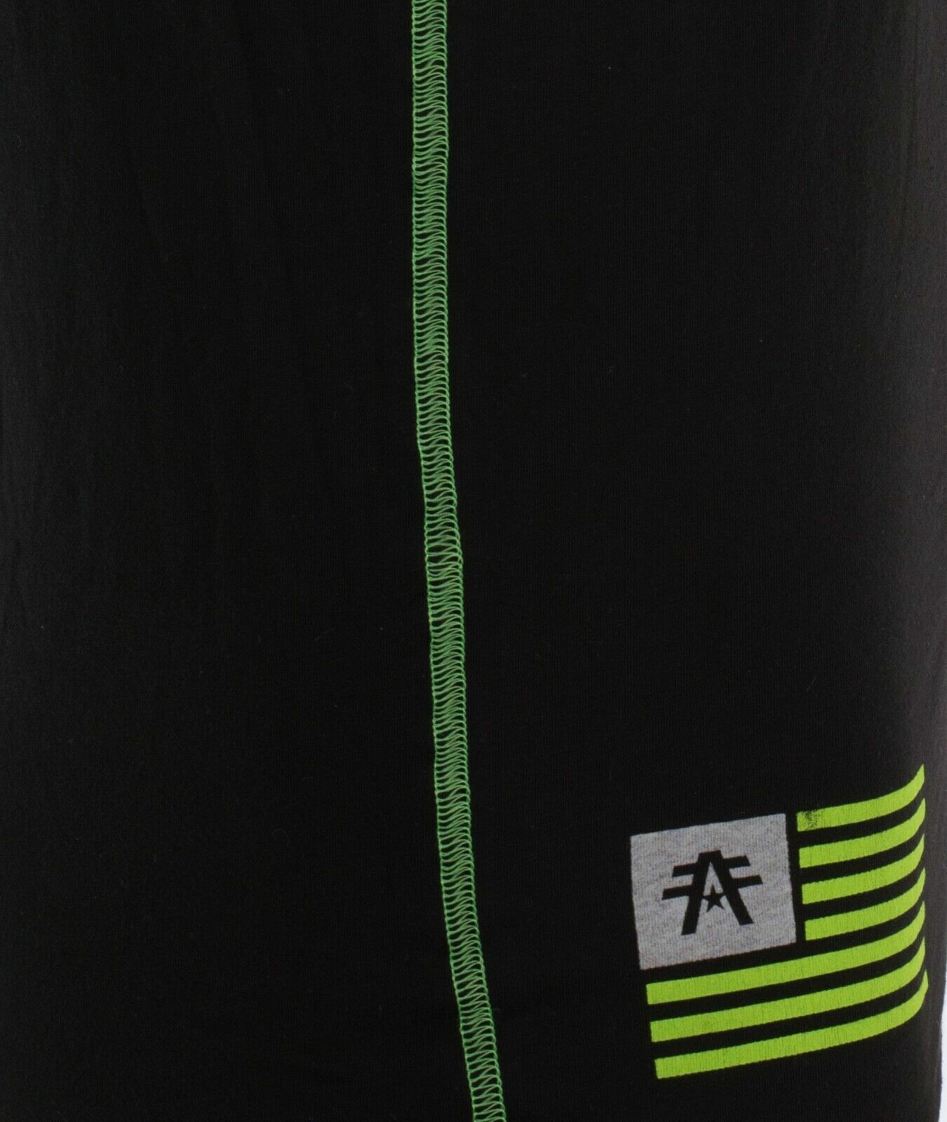 AMERICAN FIGHTER Corner Black Neon Green Athletic Mens Crewneck T-shirt S-3XL