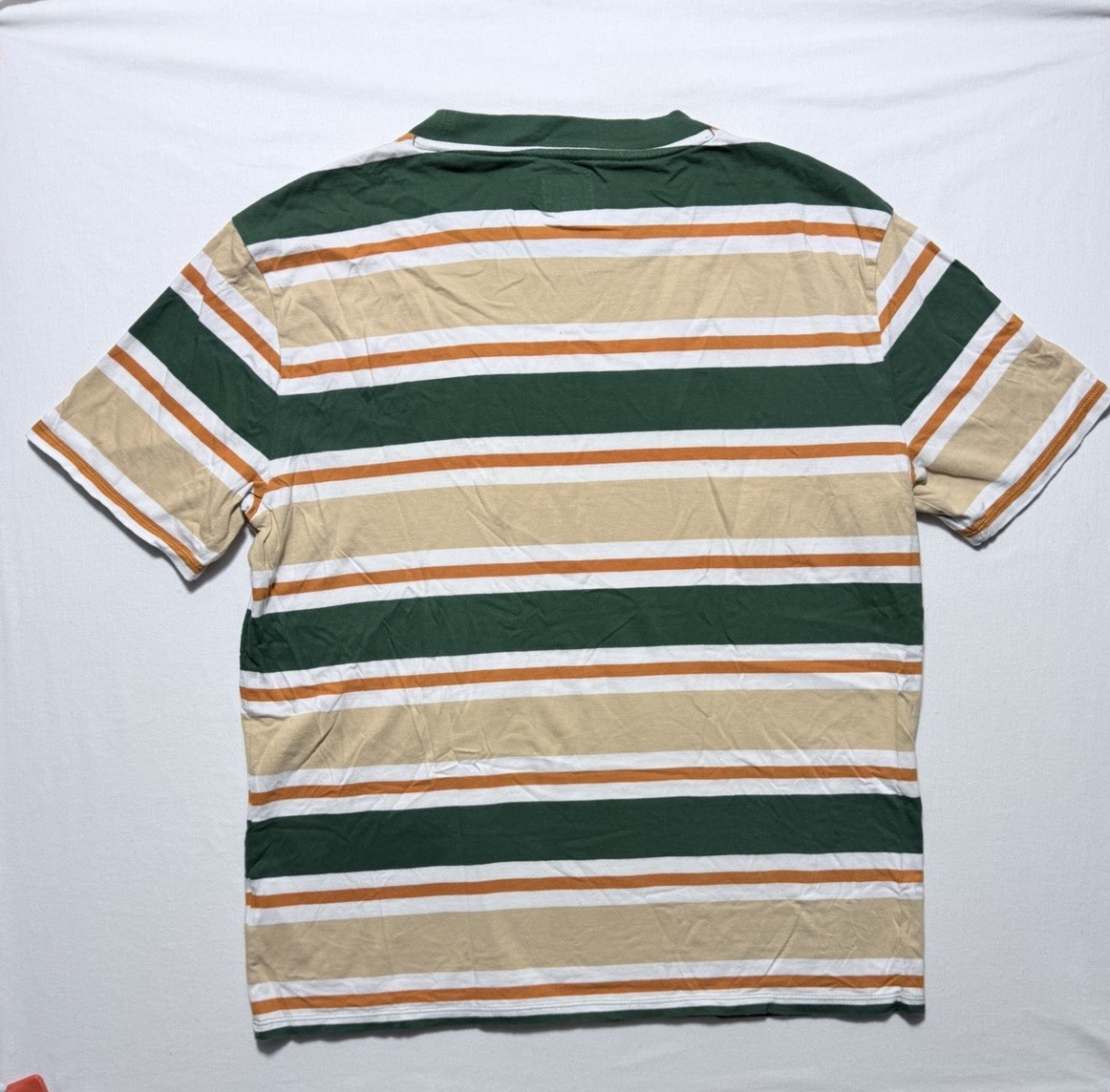 Guess Los Angeles Striped T Shirt Mens Size M Made in India VTG Green Orange Y2K