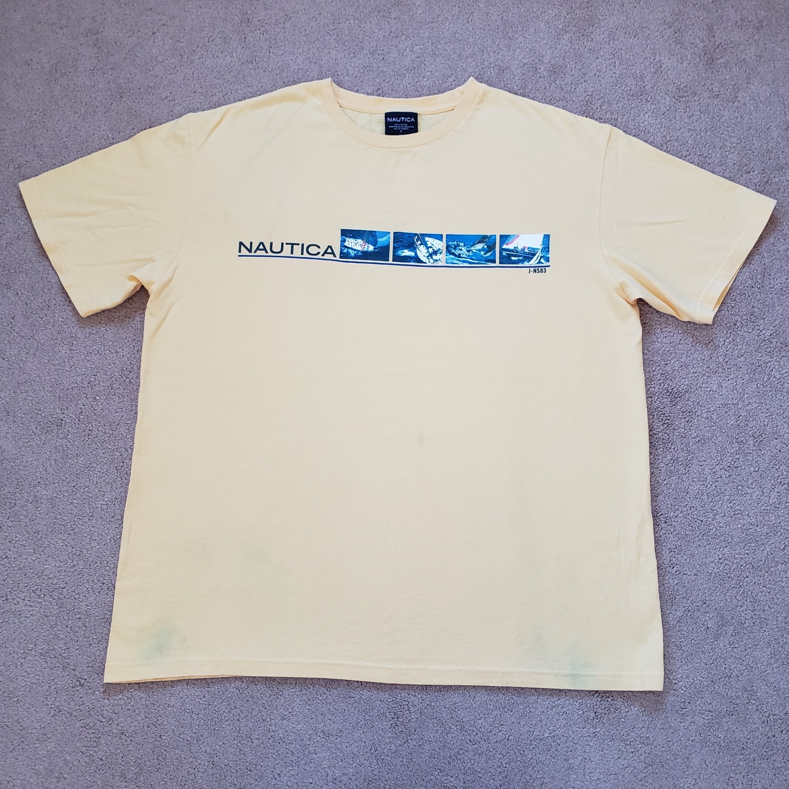 Lot Of 2 Vintage Y2K Nautica Sailing Sz Large Mens T-Shirts Red Yellow NS83
