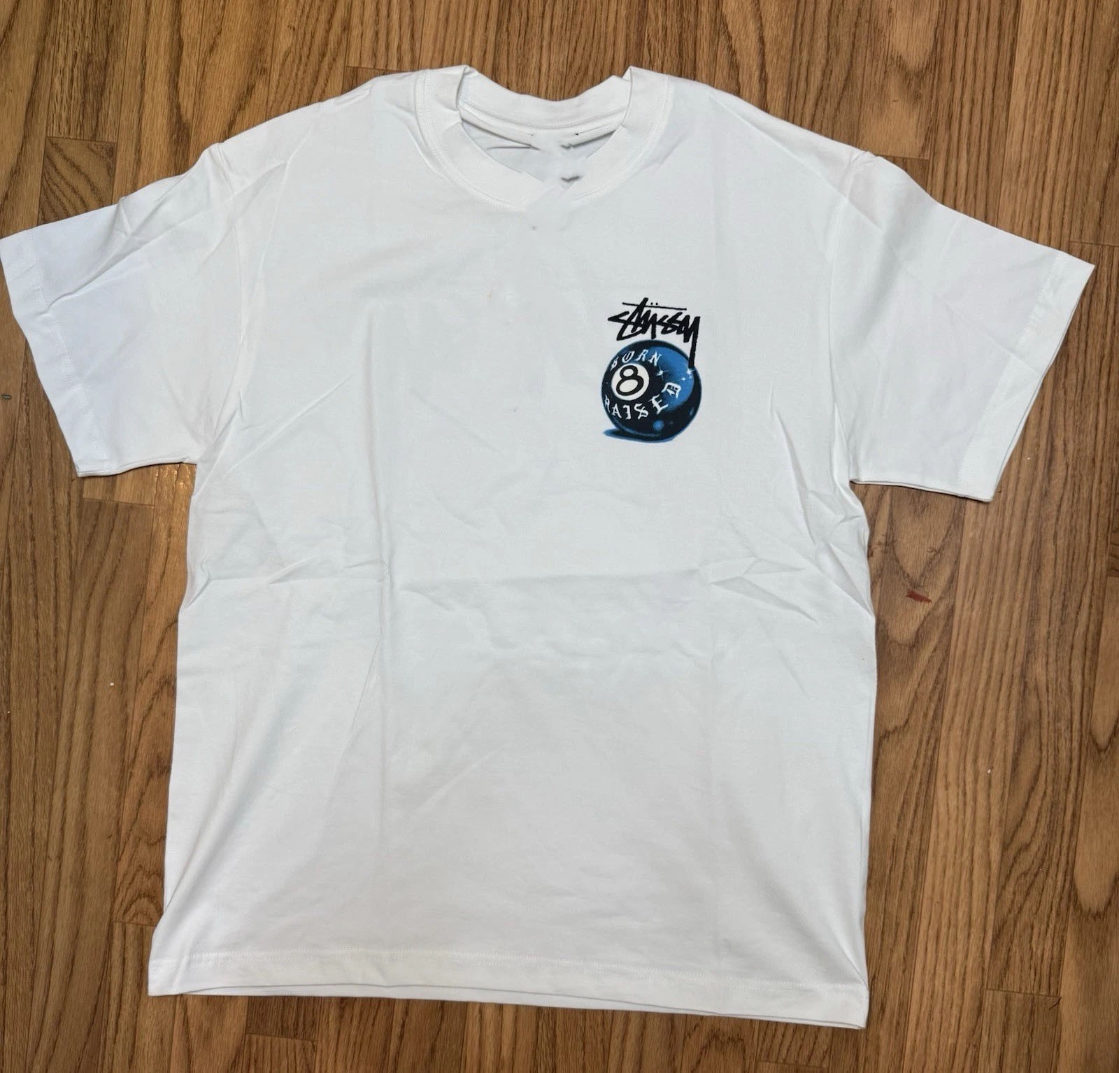 8 Ball White/Blue Tee