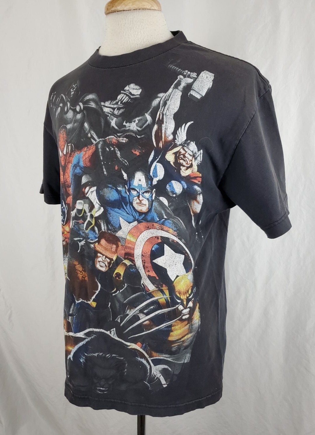 Marvel Universe T-Shirt Mens Large X-Men Spiderman Thor Venim Super Hero, Y2K