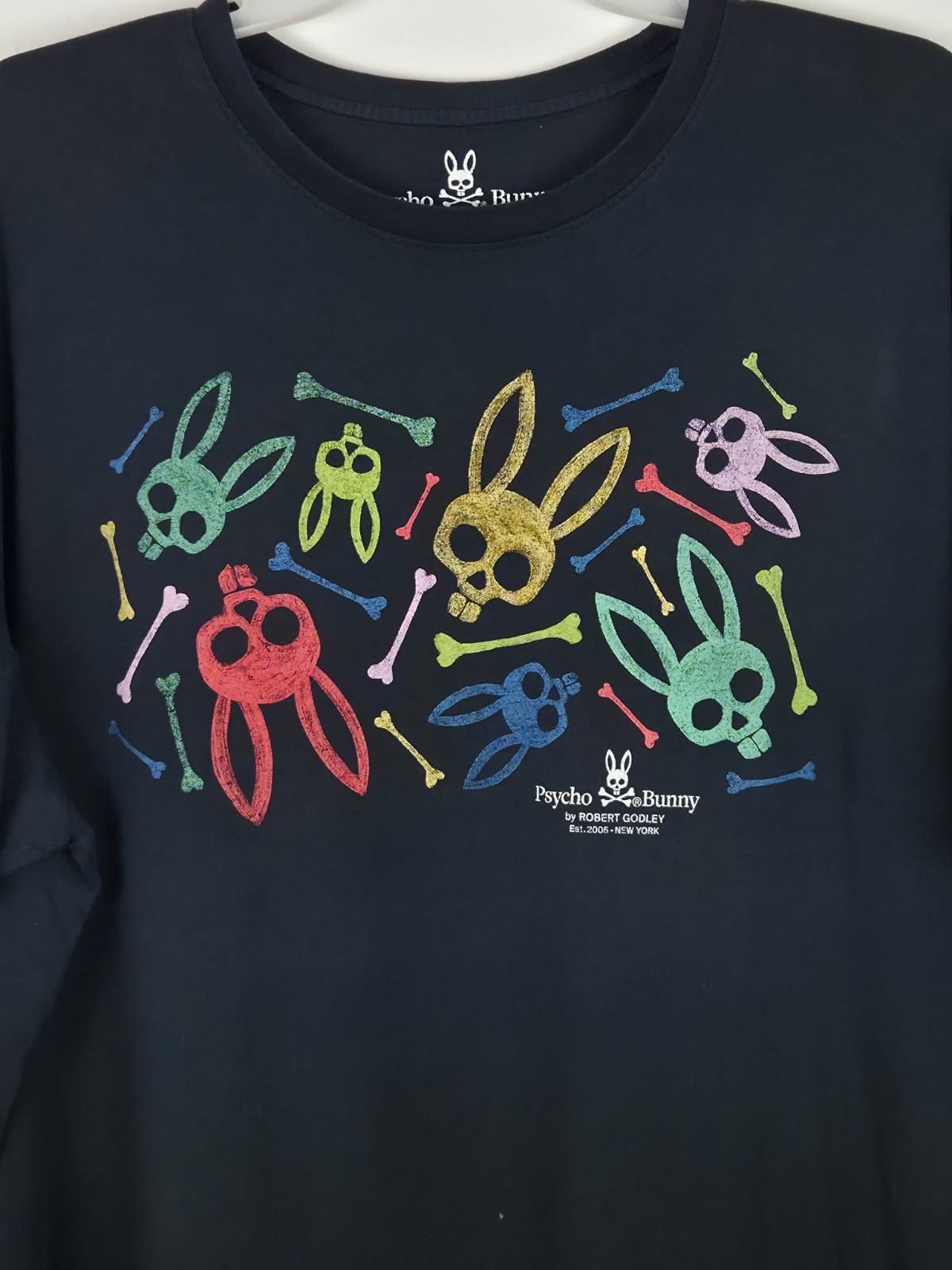 Psycho Bunny T Shirt Mens Size 3XL Black Bunny Graphic Tee 100% Pima Cotton