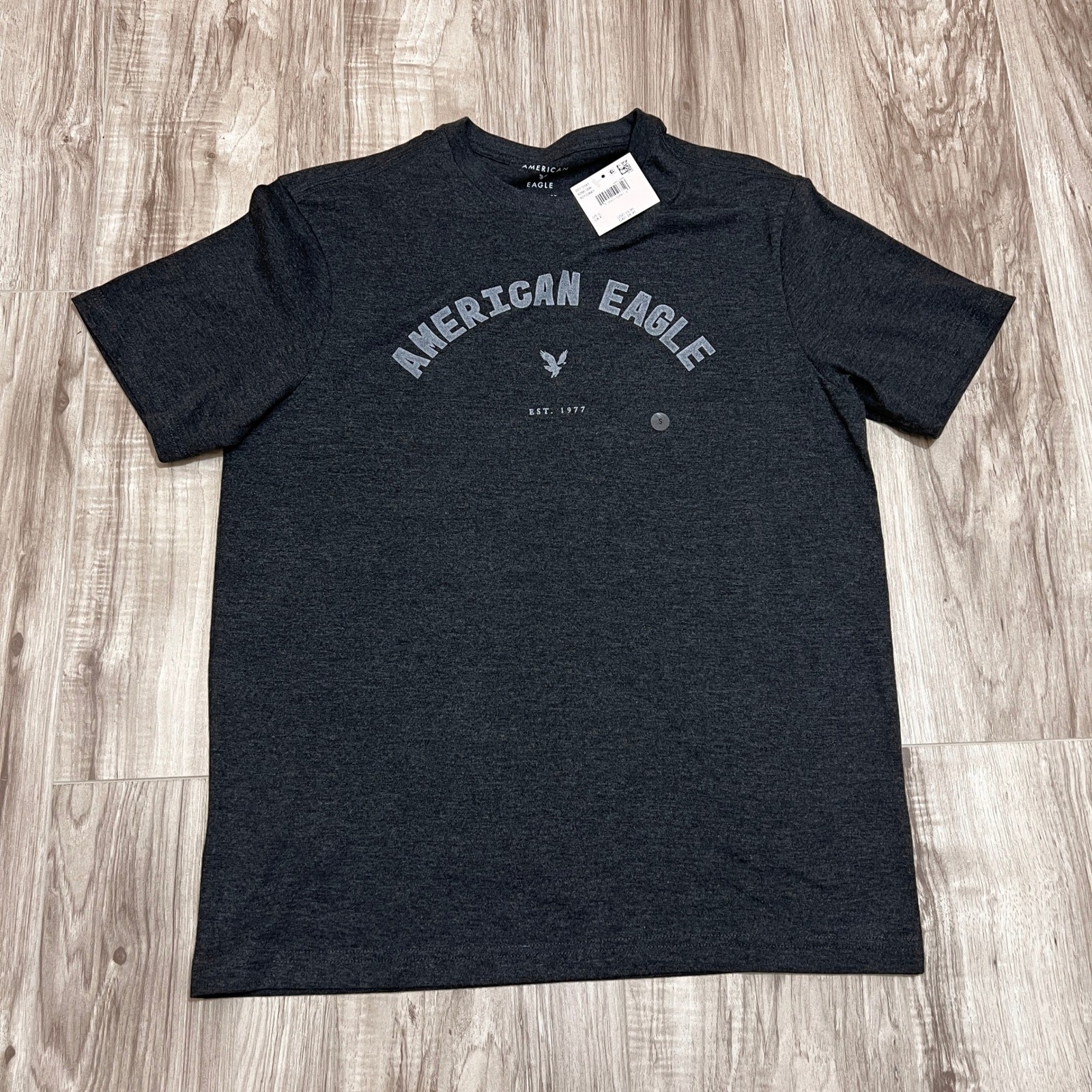 American Eagle Men’s Graphic Eagle Logo T-Shirt Dark Gray Super Soft Size S