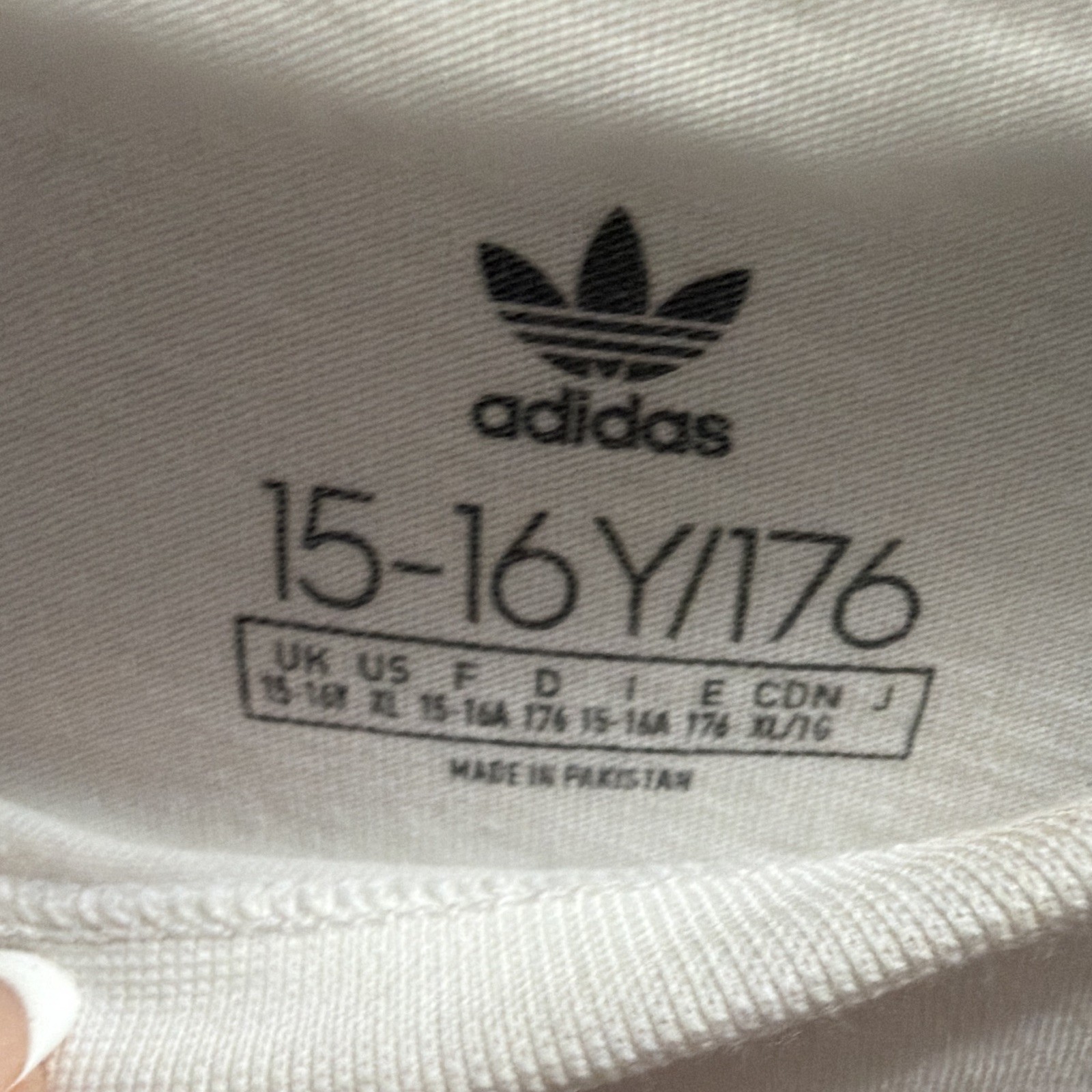 adidas Originals White Graphic Trefoil Logo Crew Neck Tee Short Sleeve 15-16Y