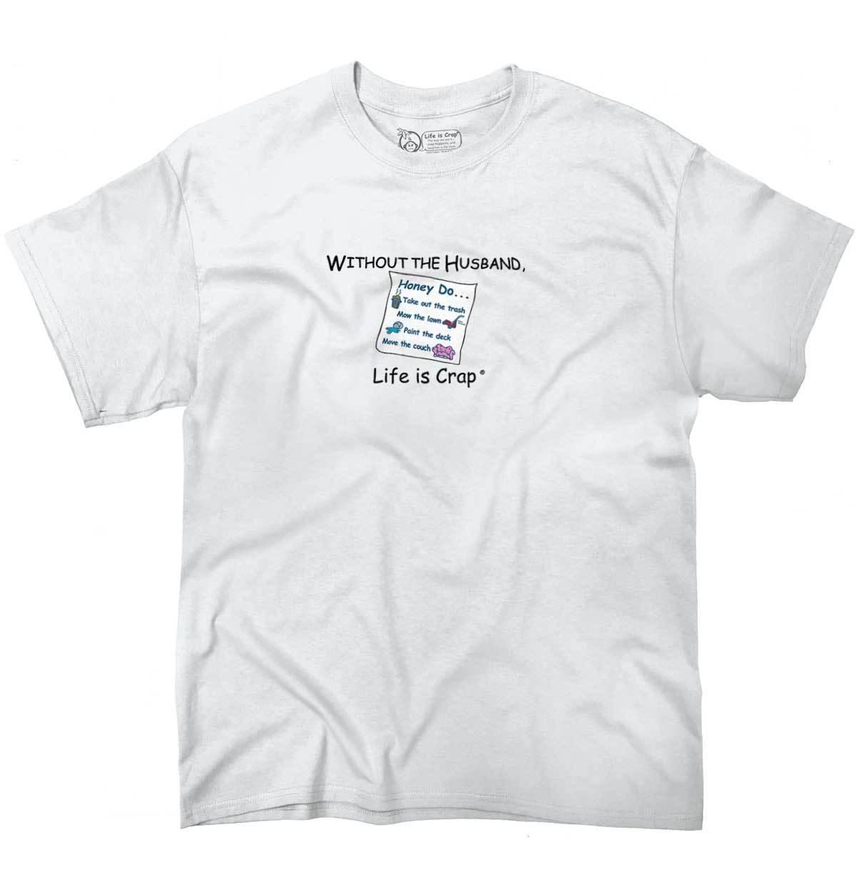 Life is Crap Funny Single Divorced Break Up Womens Graphic Crewneck T Shirt Tee