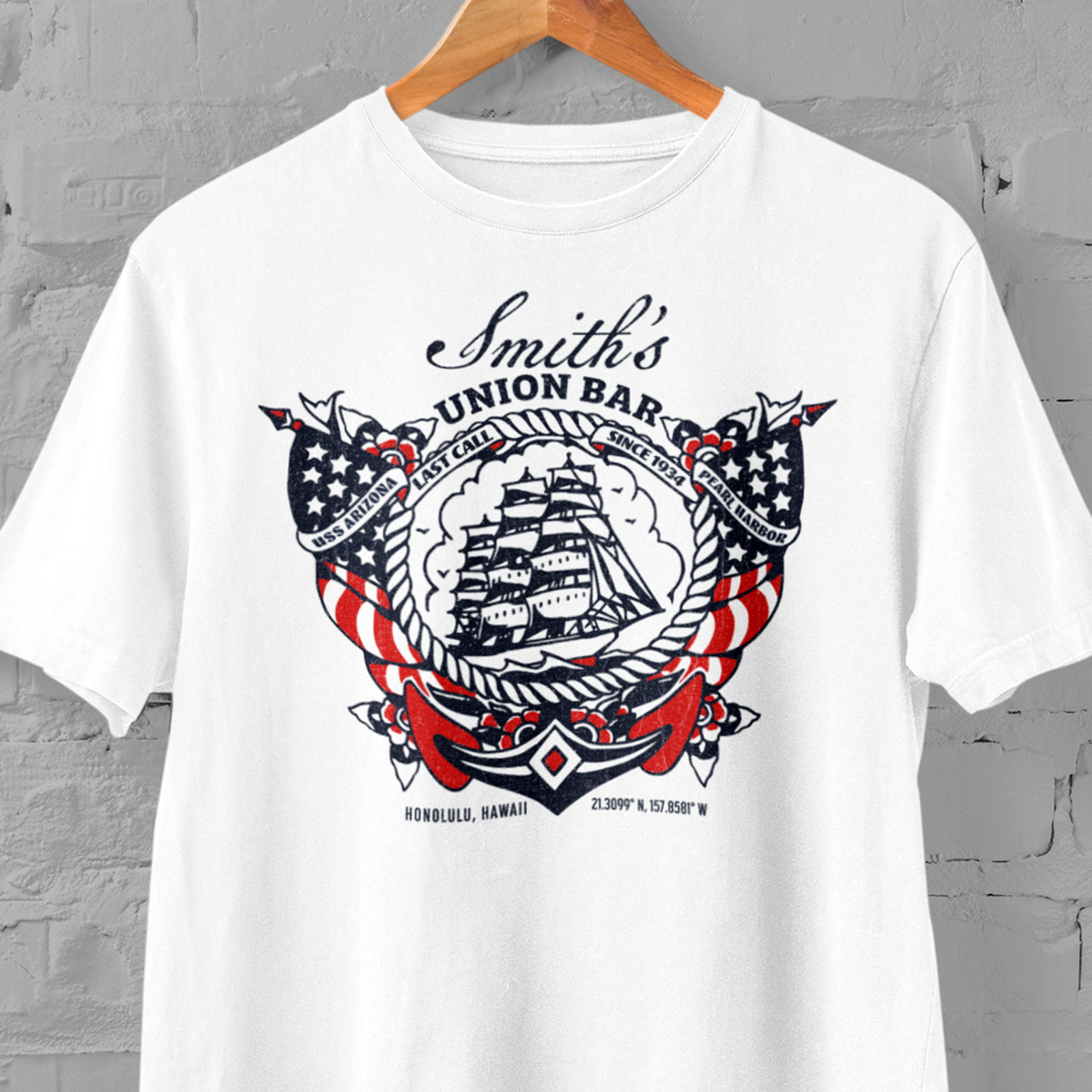 Smith’s Union Bar T-shirt, Honolulu’s Oldest Bar Shirt, Pearl Harbor Bar Shirt