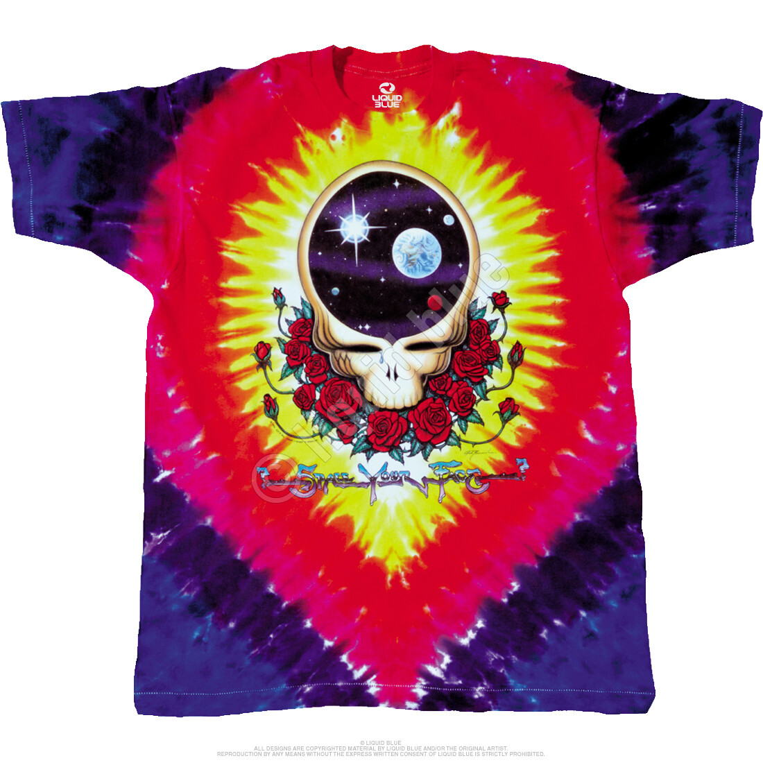 GRATEFUL DEAD-SPACE YOUR FACE-2 SD TIE DYE T-SHIRT S-M-L-XL-2X-3X-4X-5X-6X Wier