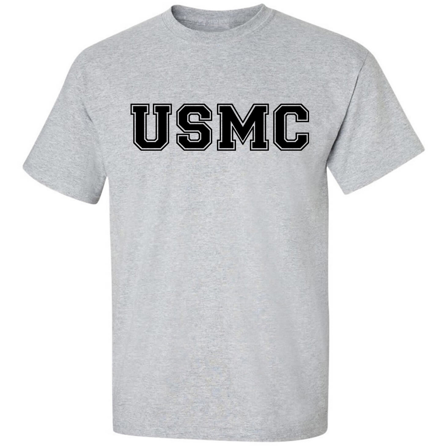 “USMC ” Athletic Marines Short Sleeve T-Shirt in gray – Adult Small to 6X-Large