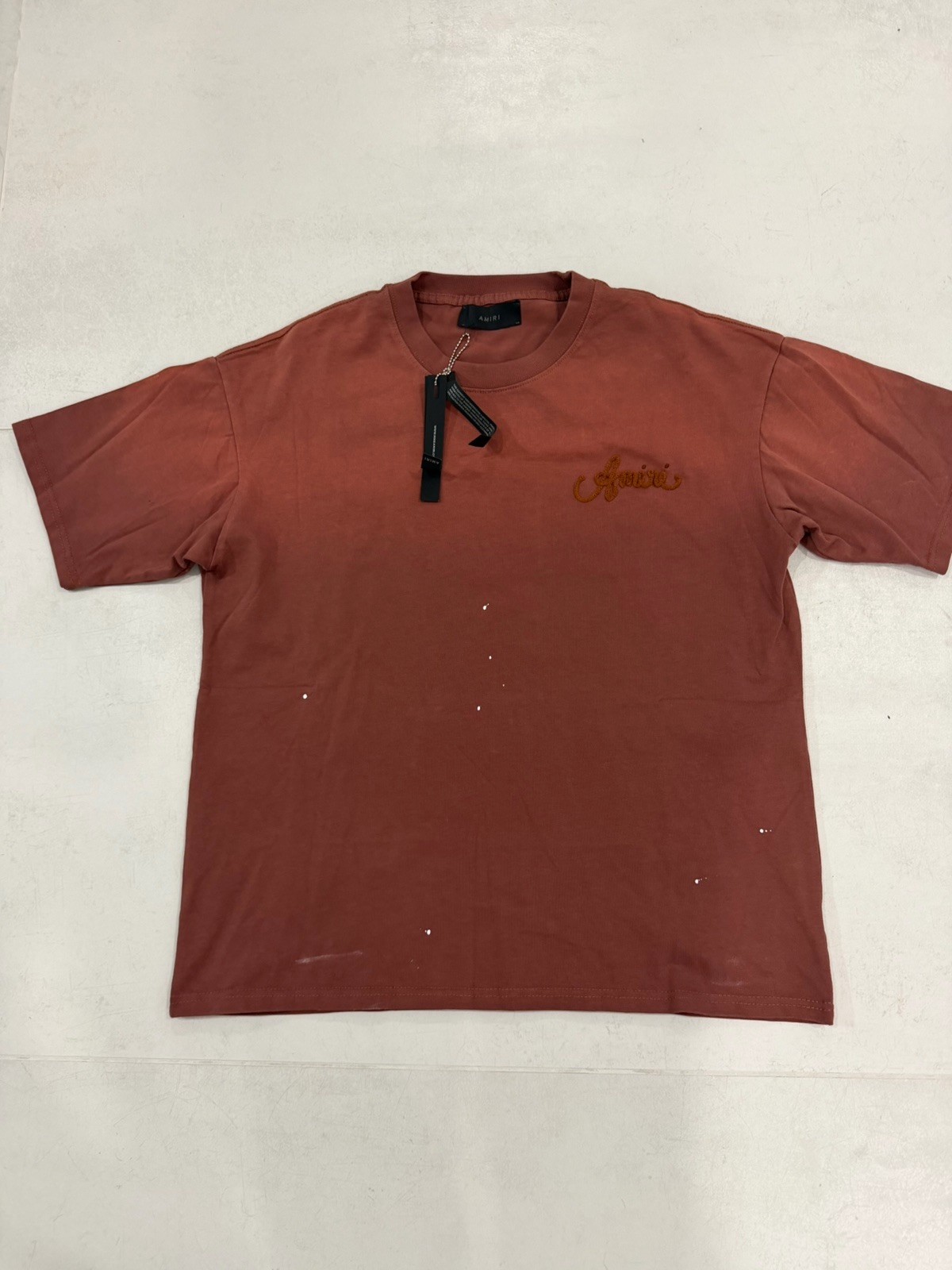 Amiri T Shirt Design Studio Embroidered Paint Splatter Oversize T-Shirt Size Med