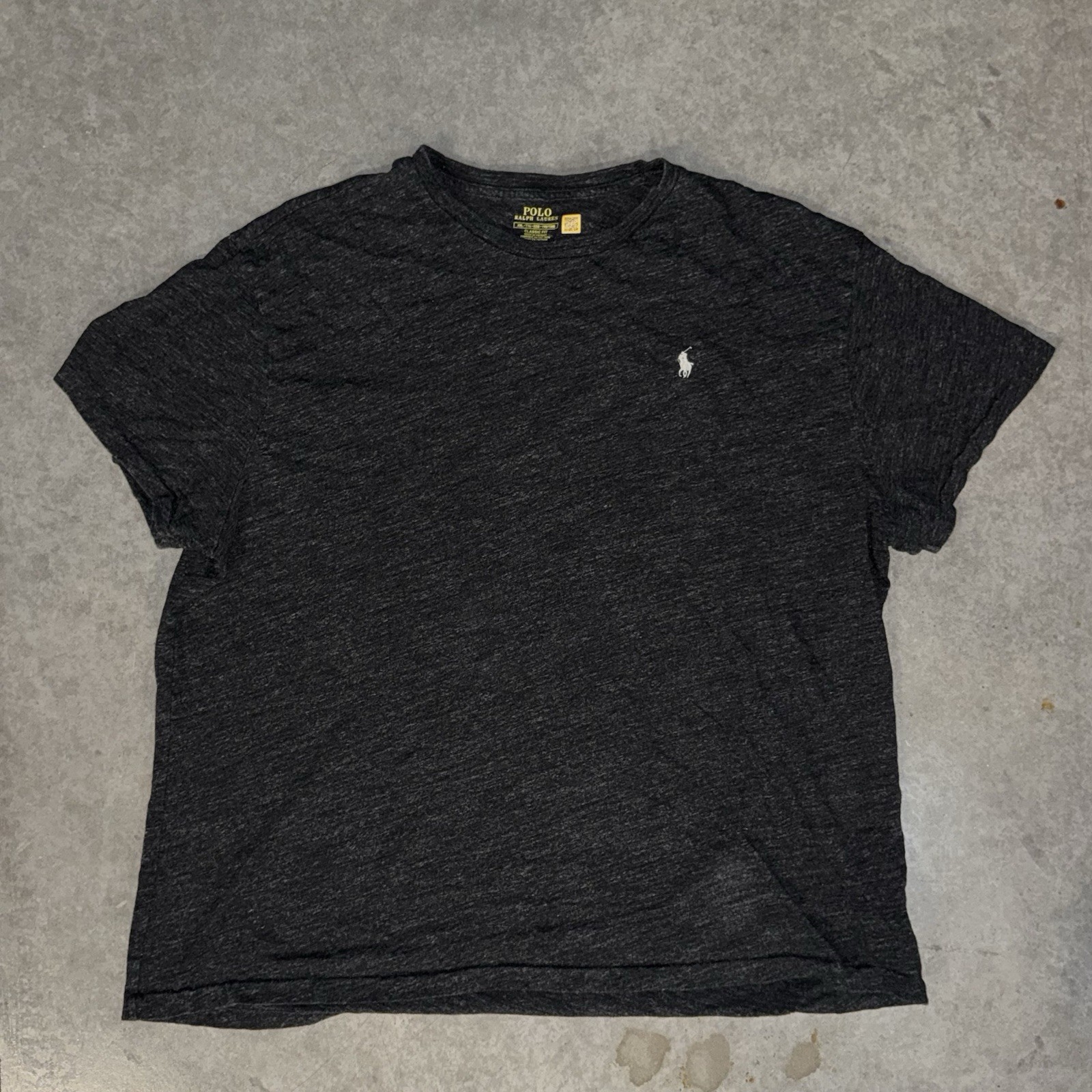 Mens XXL Polo Ralph Lauren Shirt Dark Charcoal Heather Gray Pony Logo Tee