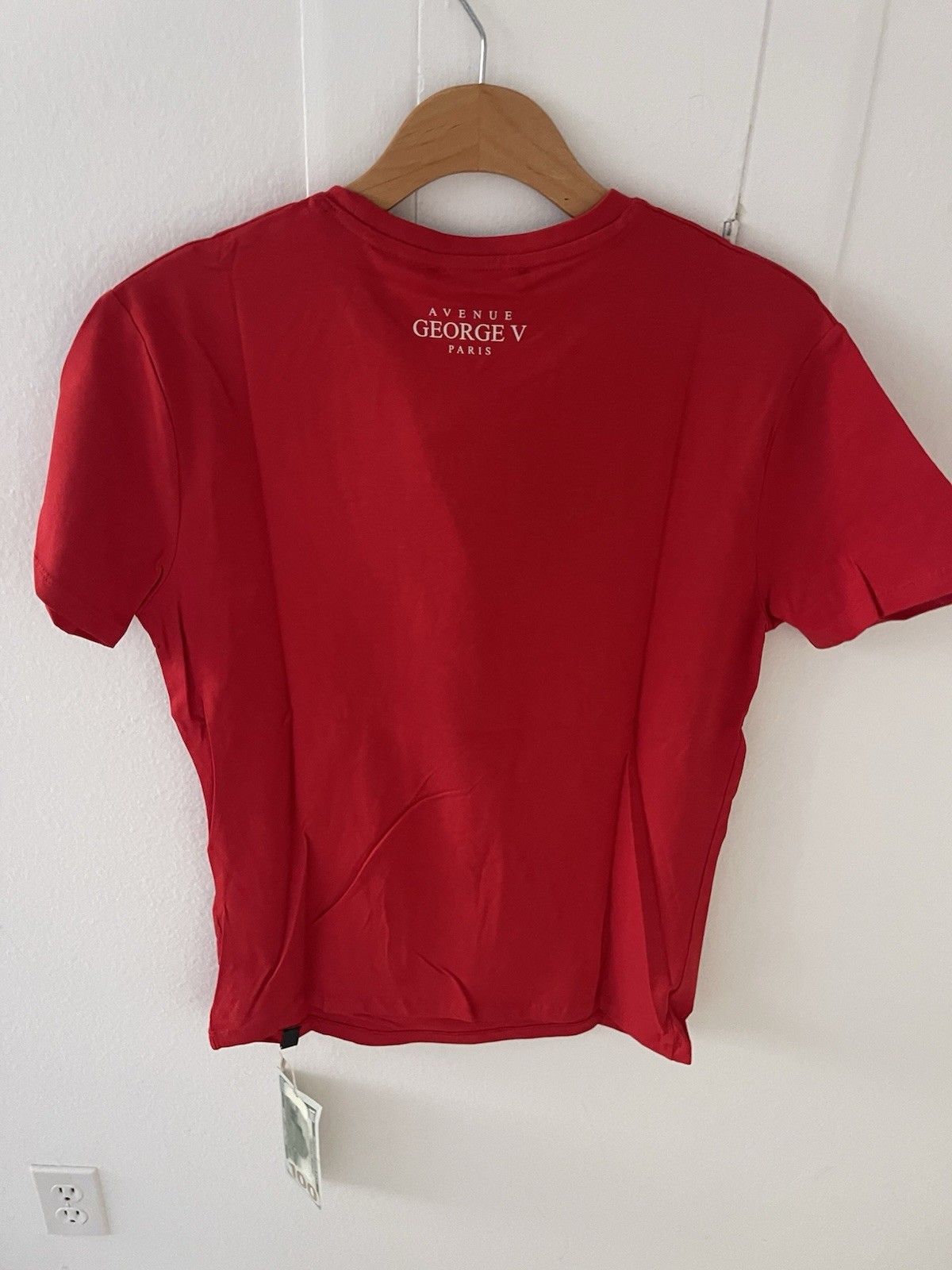 Avenue George V Paris T-Shirt Black Panther Rhinestone Men’s Red Shirt XL 3XL. M