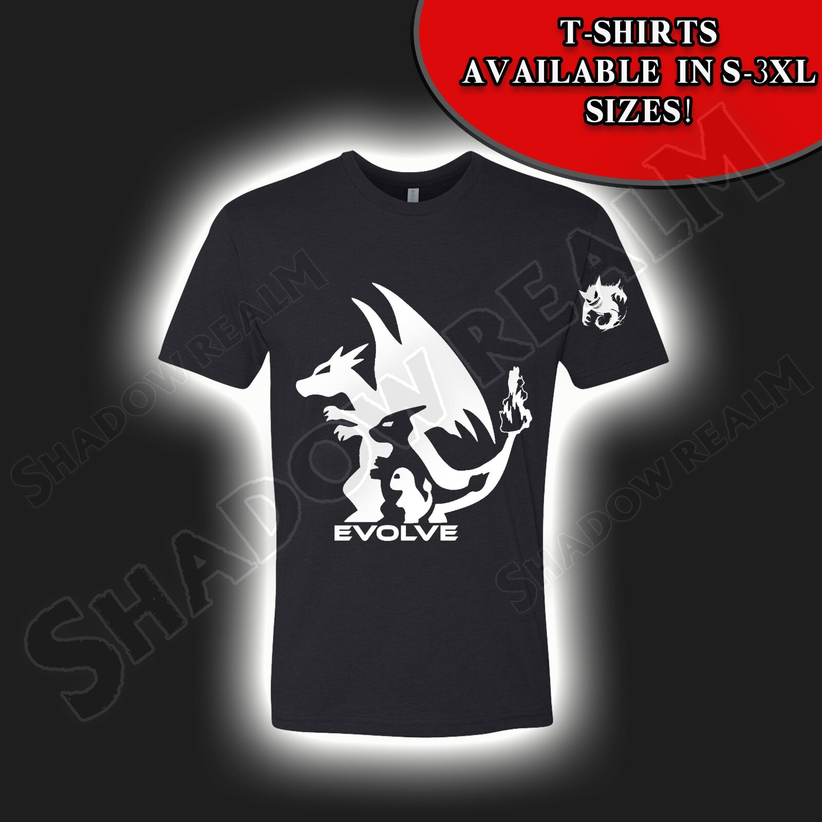 Evolve Charizard T-Shirt | Pokémon-Inspired Fire Dragon Tee | S-4XL
