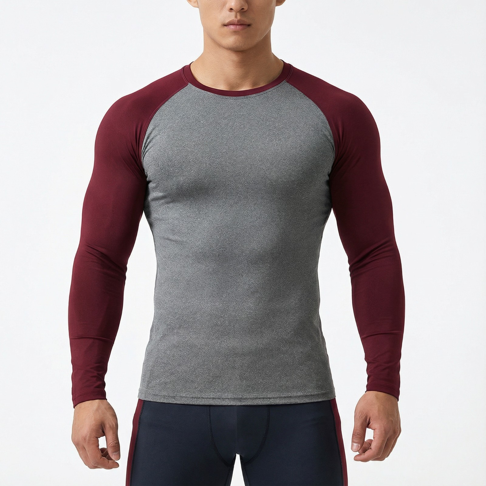 4 Colors Athletic Long Sleeve Compression Shirts Dry Fit Sports Gym Shirts