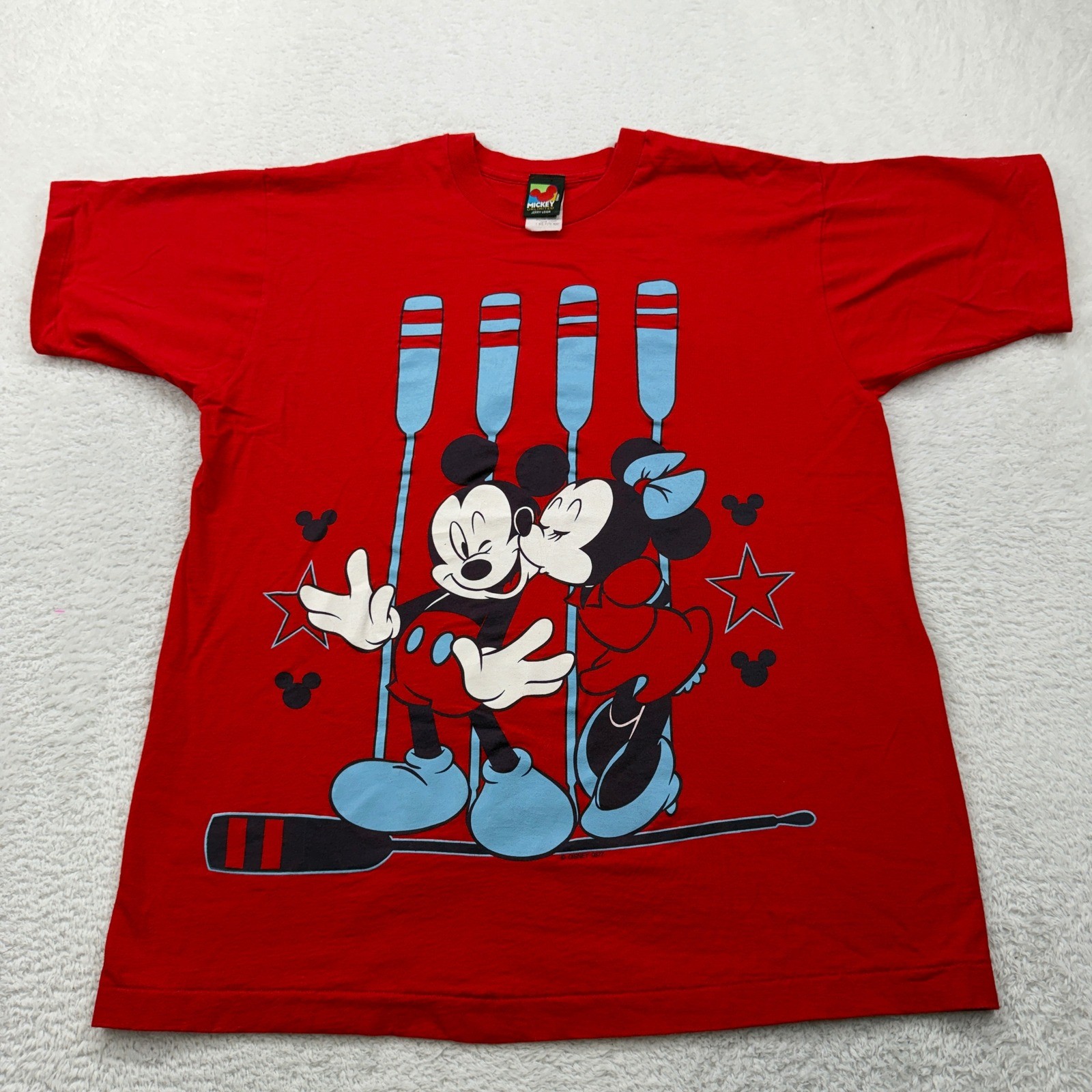 Vintage Mickey Unlimited Jerry Leigh Red Disney T Shirt Mickey Minnie Couples