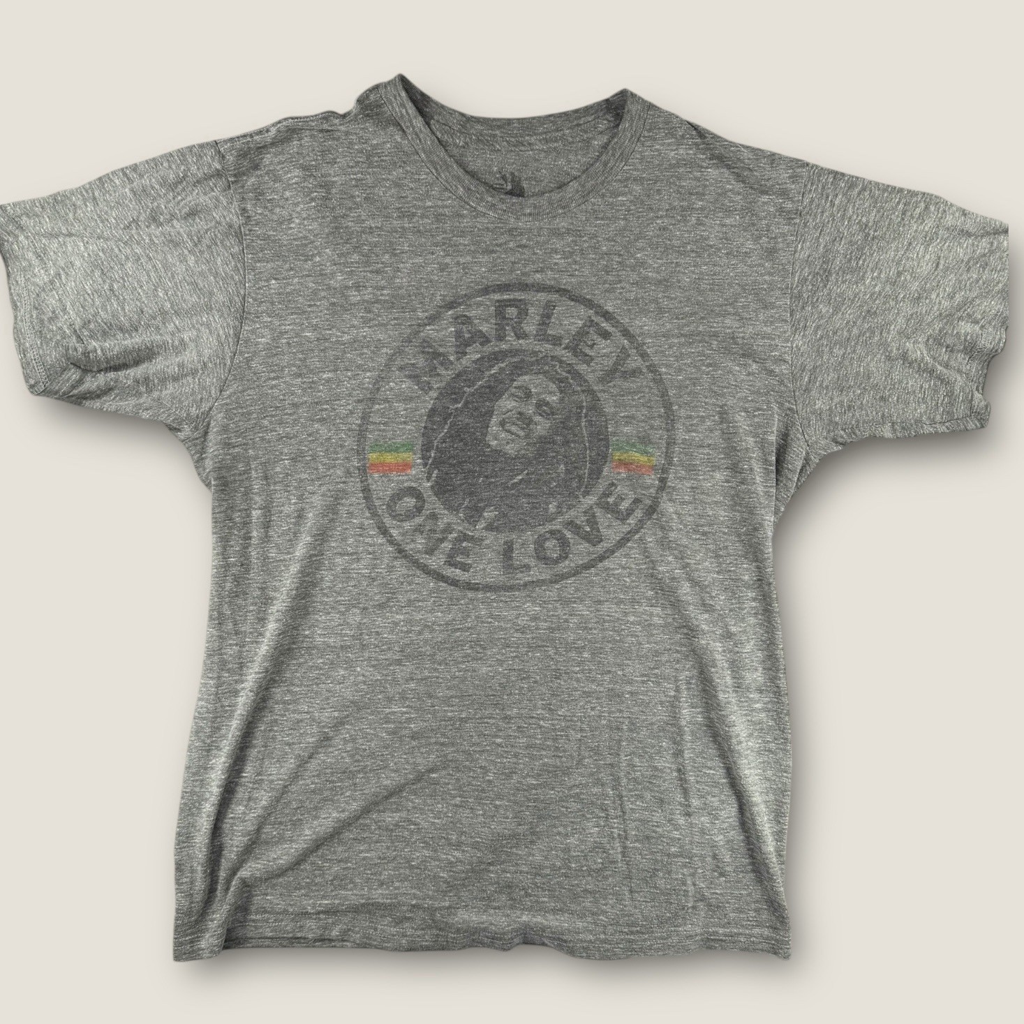 Bob Marley Shirt M Zion Rootswear One Love Grey Heather Tri-Blend Soft Tee