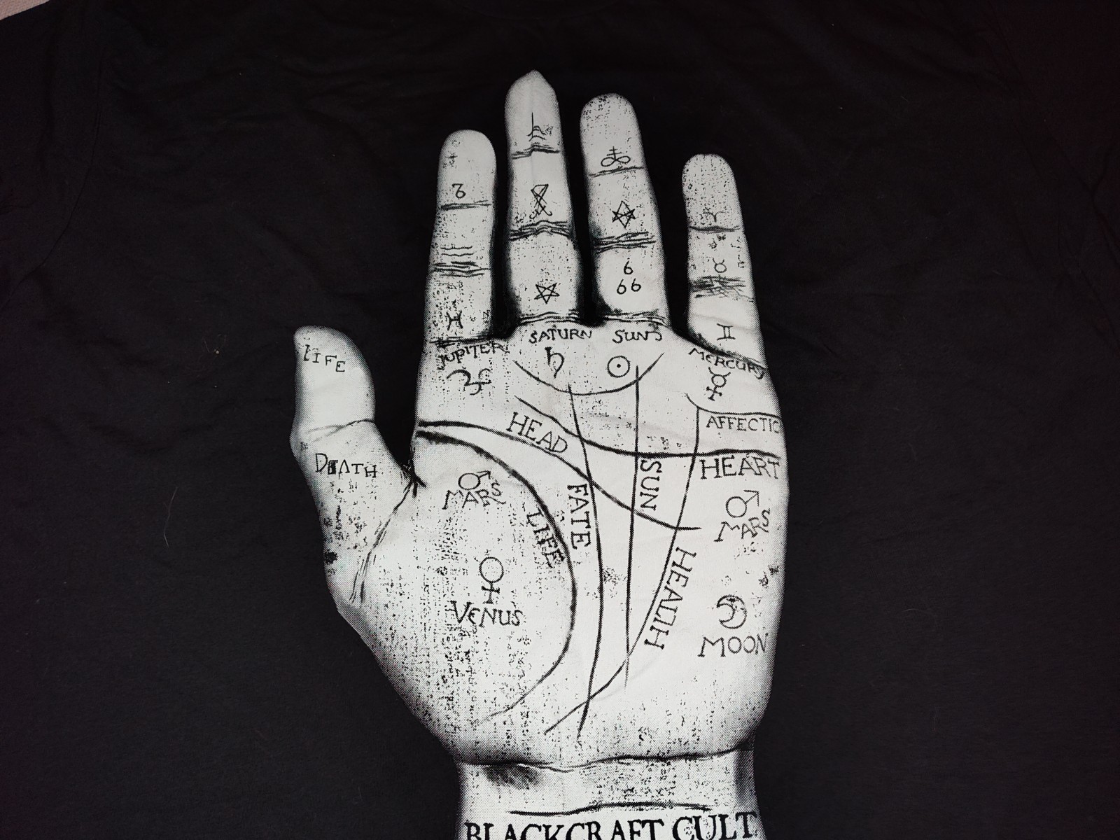 NEW Blackcraft Cult Hand Palm Reader Black Short Sleeve T-Shirt 4XL Black Craft