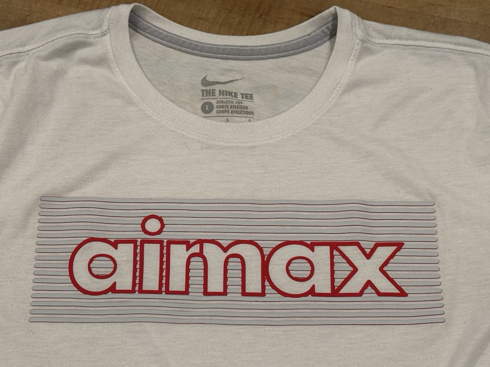 Nike Air Max Vintage T-Shirt Large L White non ducor duco Dri-Fit AirMax