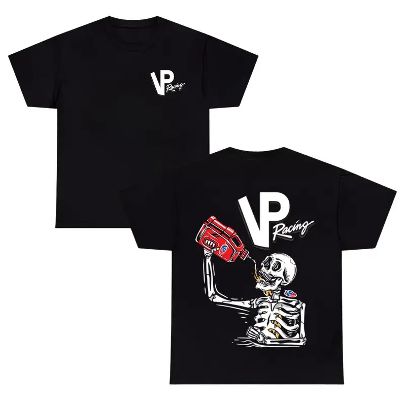 VP Racing Skeleton Graphic T-Shirt Black Motorsport Tee Racing Fuel Shirt