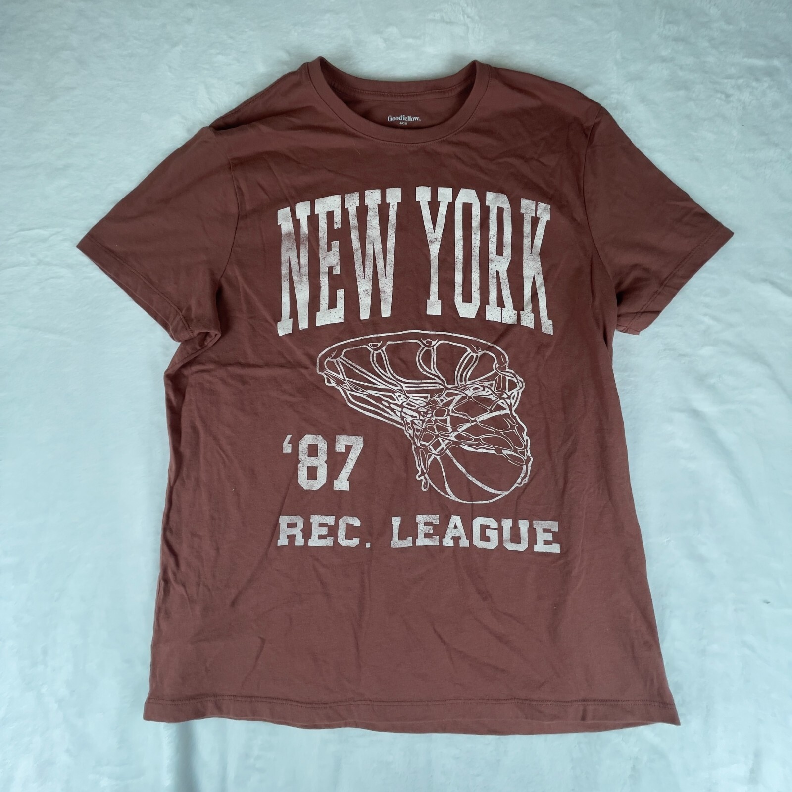 New York League Cinnamon Shirt Mens Large Brown Goodfellow & Co Standard Fit Tee